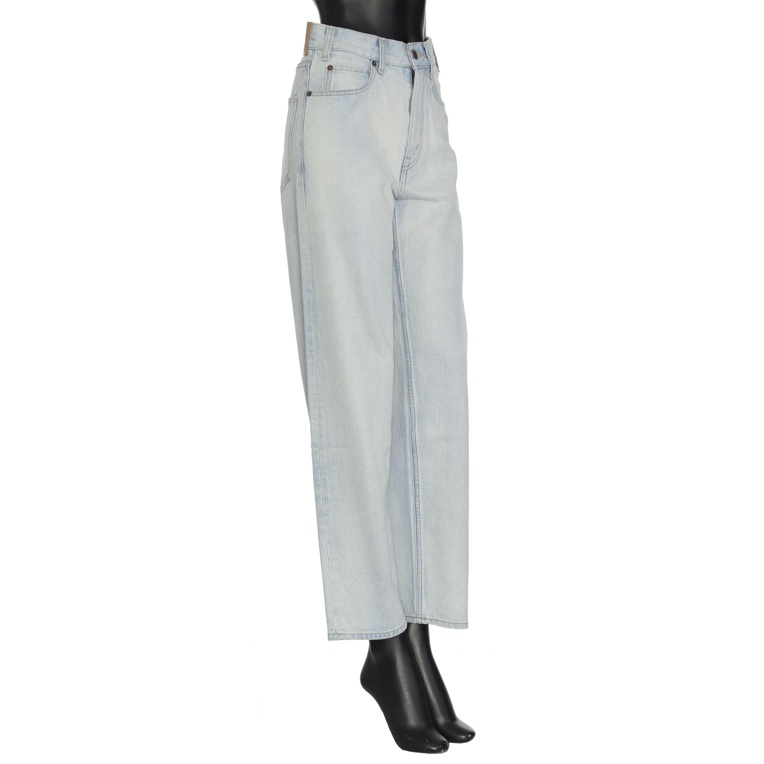 Celine High Waisted Margaret Jeans In Sun-Faded Blue Wash Denim Size 32" / US 10 / IT 46 - 6 Thumbnail
