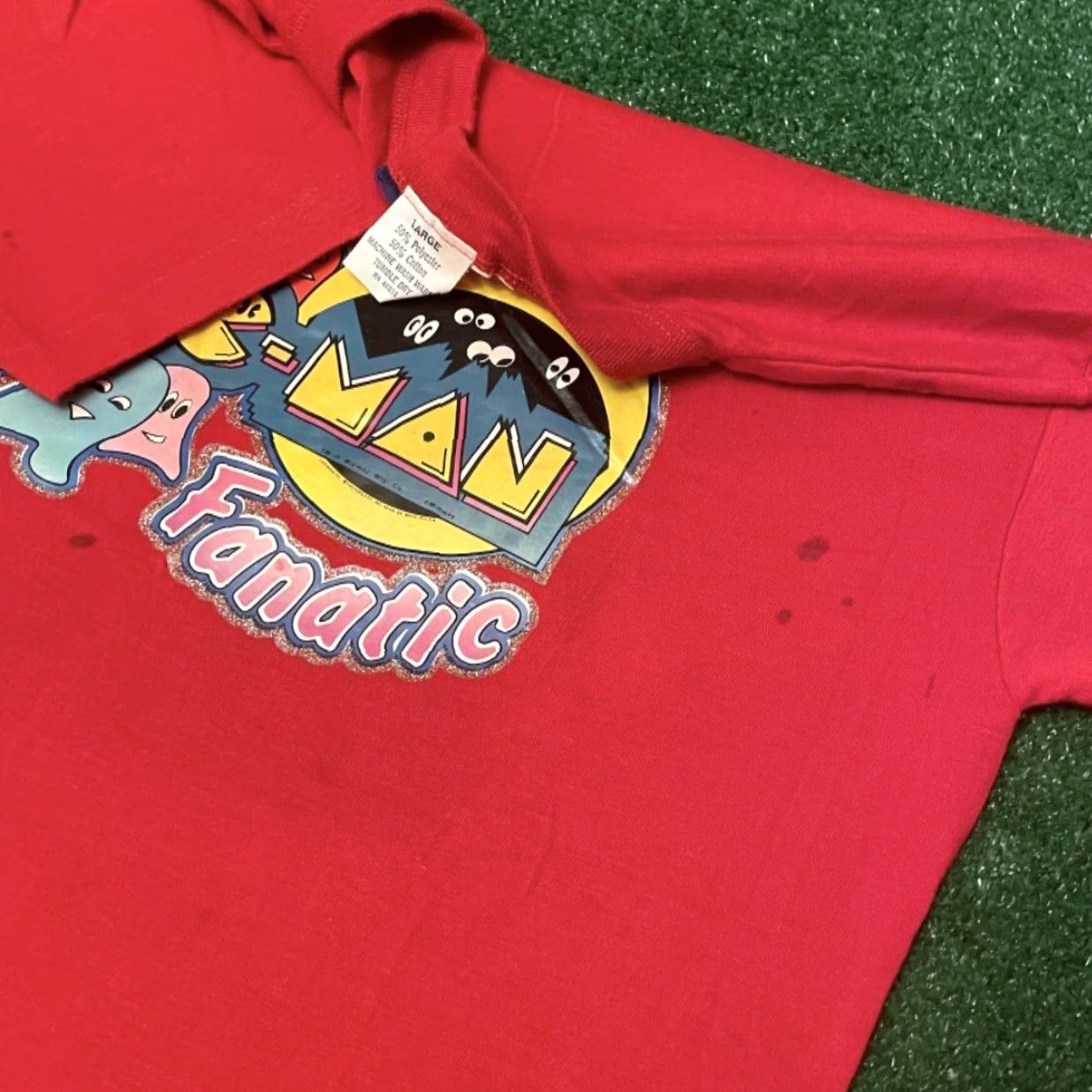 Vintage VINTAGE Pac Man Fanatic Midway Video Game Arcade VTG Shirt Mens Size L Red 80s 90s Cartoon Video Games Mens Shirt Size US L / EU 52-54 / 3 - 4 Thumbnail