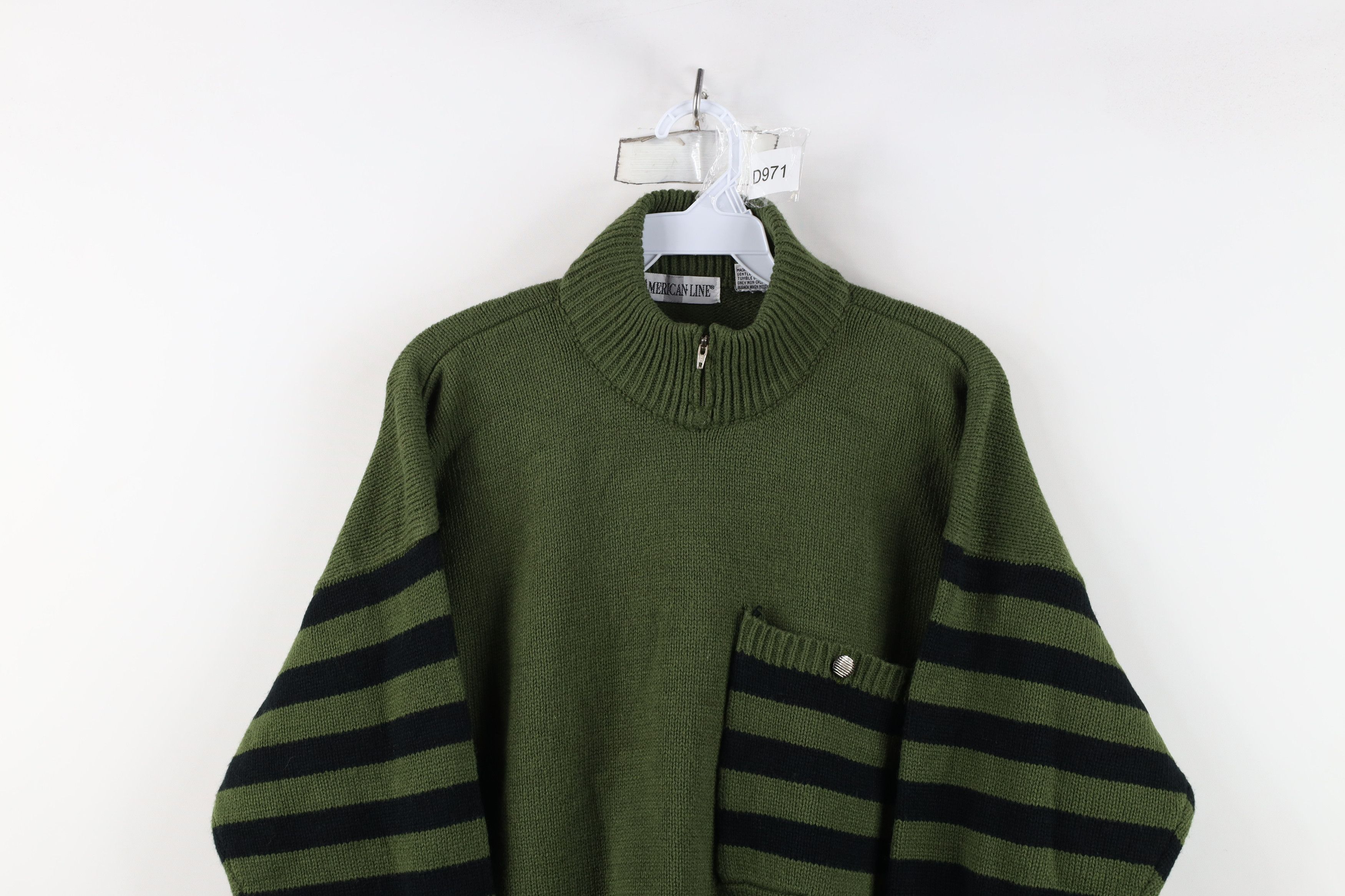 Vintage Vintage 90s Streetwear Zip Mock Neck Knit Pullover Sweater Size 3XL / US 20-22 - 2 Thumbnail
