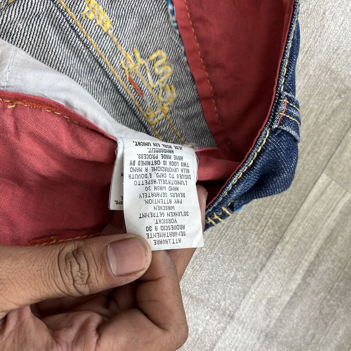 If Six Was Nine × Japanese Brand × Le Grande Bleu (L.G.B.) RedPepper Embroidered Distressed Flared Denim Jeans Bootcut Size 26" / US 2 / IT 38 - 12 Thumbnail