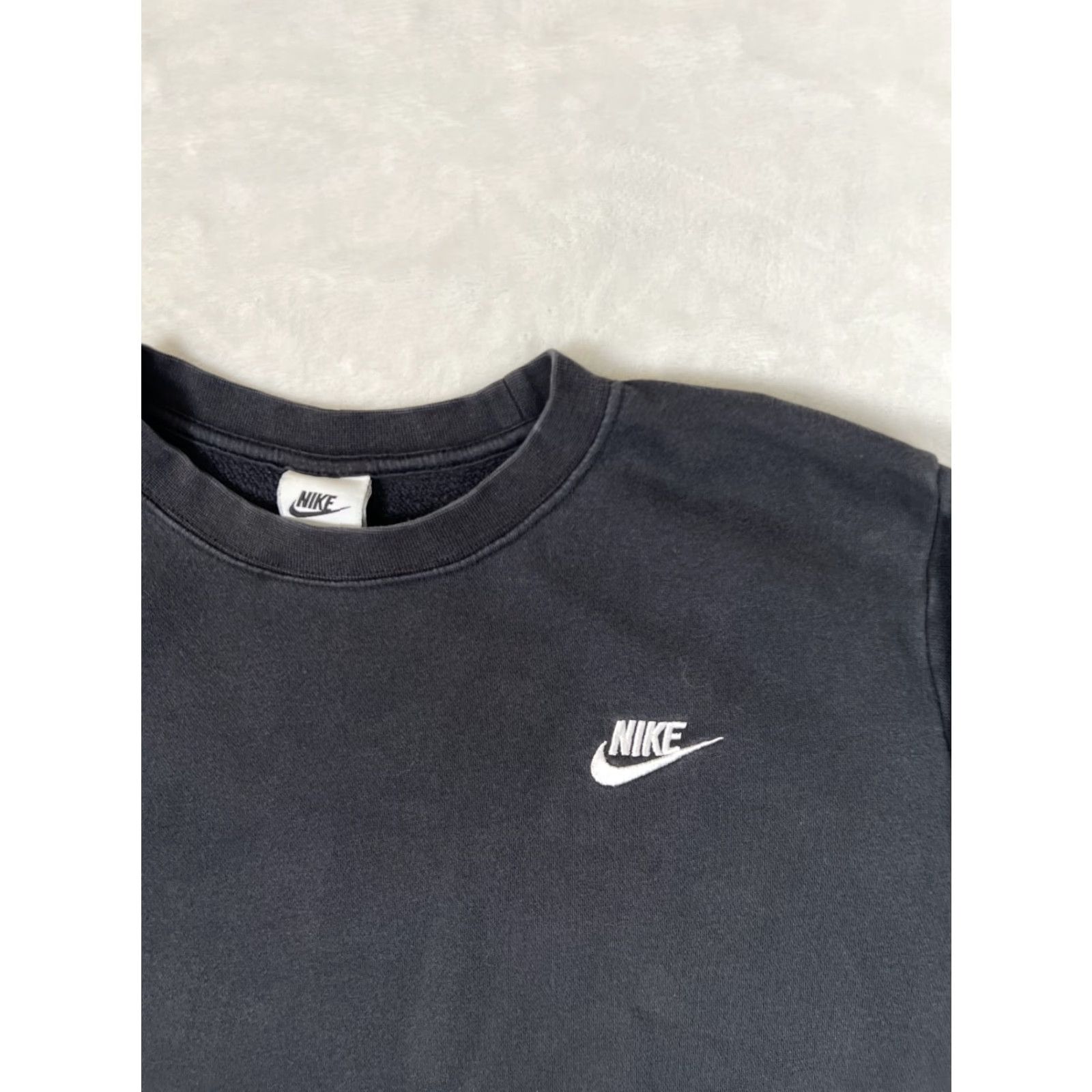 Nike Nike Sportswear Sweatshirt Women's XL Black Fleece Swoosh Embroidery Pullover Crew Neck Oversized Logo 90s Y2K Vintage: No Size XL / US 12-14 / IT 48-50 - 2 Thumbnail