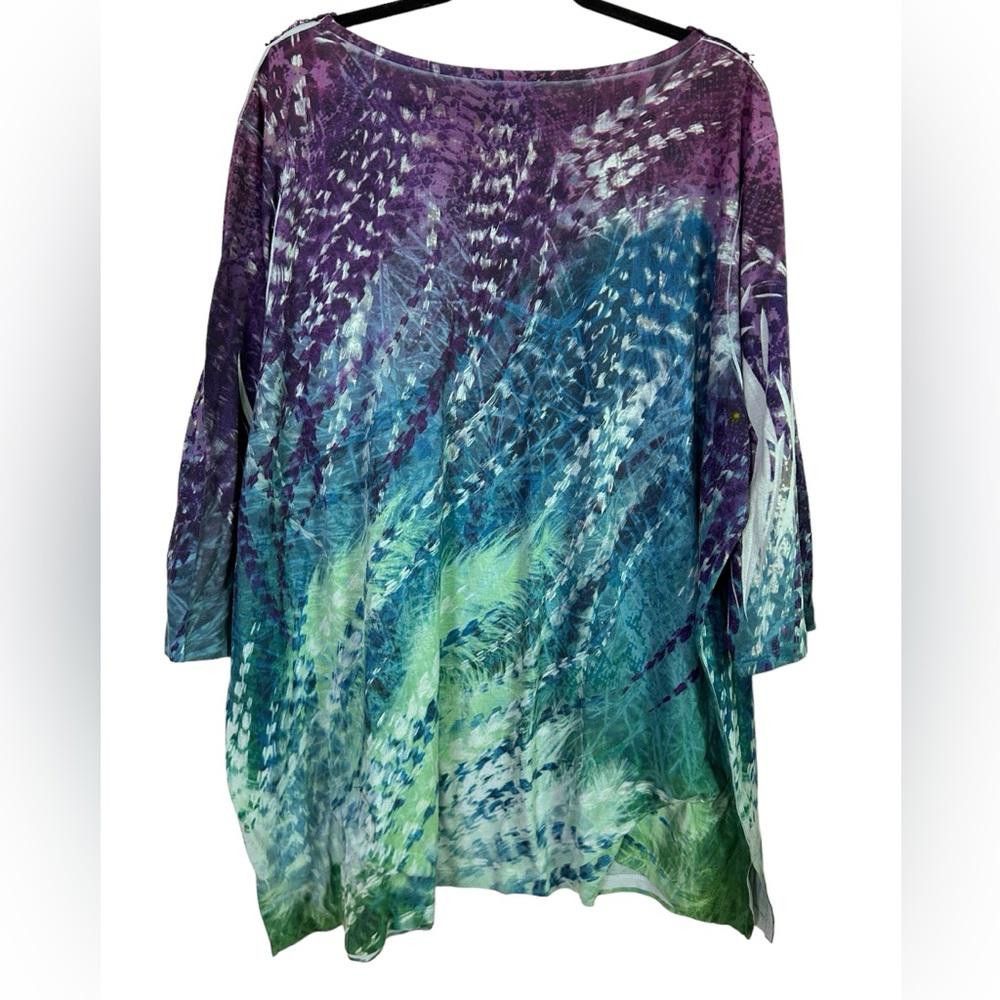 Designer Liz & Me l Vintage Lace Embellished Boho Top 2X Size XXL / US 16-18 / IT 52-54 - 3 Thumbnail