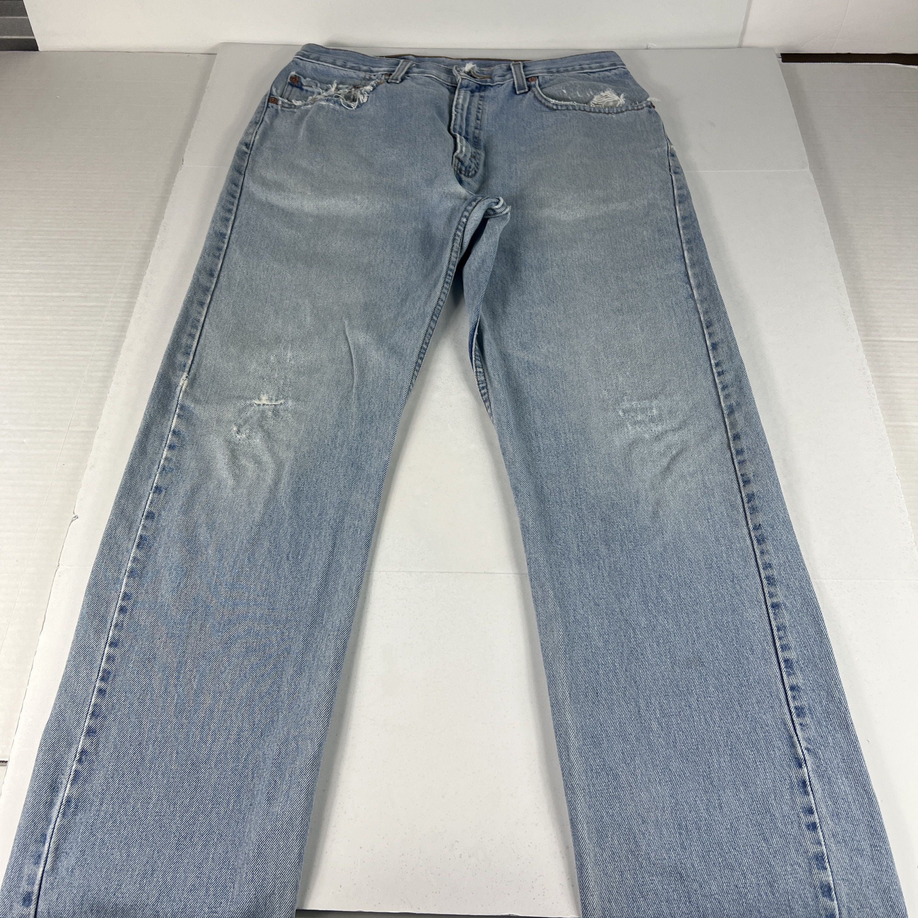 Levi's × Vintage Y2K Levi's Jeans 505 Straight Blue Faded Grunge Cotton Denim Size US 33 - 1 Thumbnail