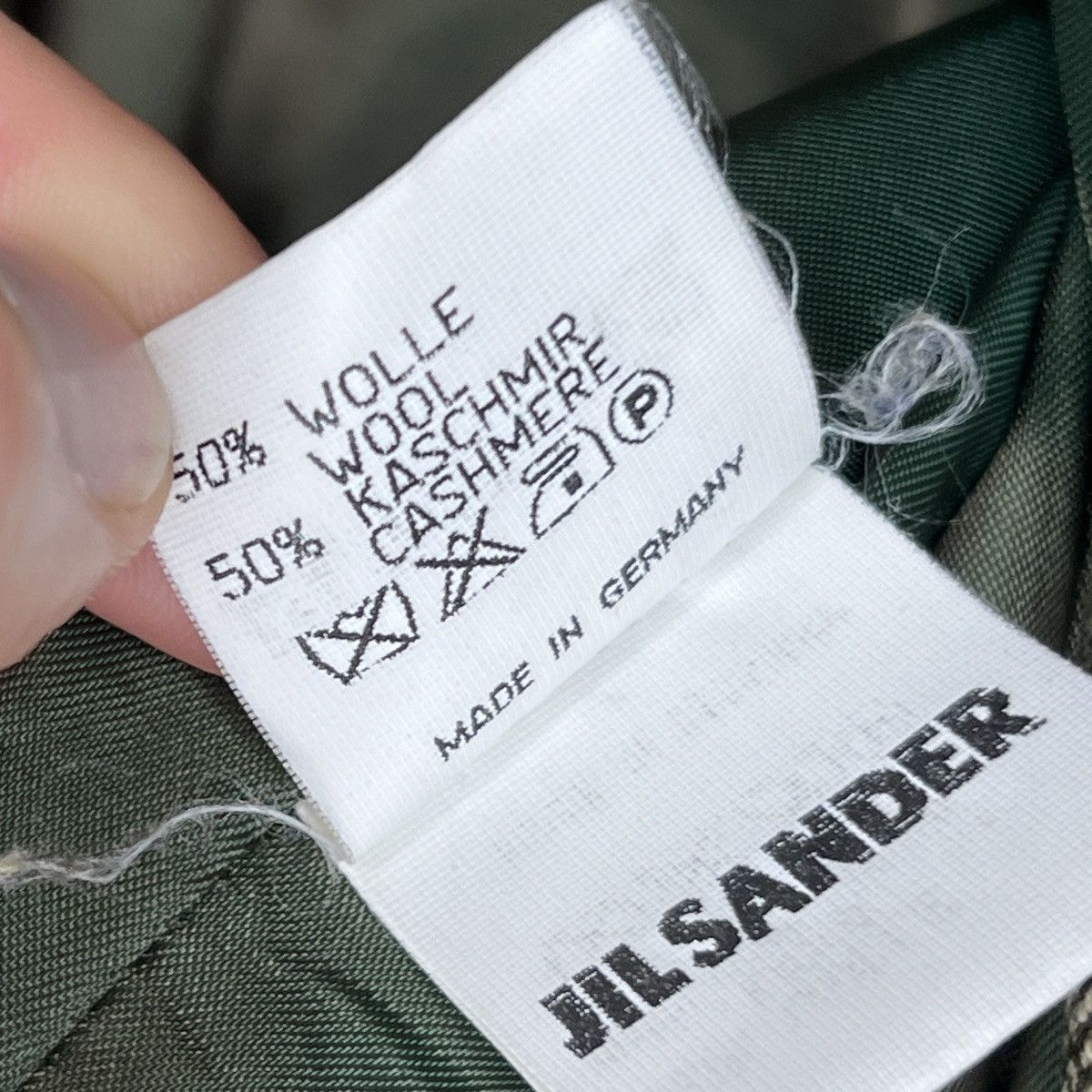 Designer × Jil Sander Vintage Jil Sander Coat Jacket Wool Cashmere 90s Khaki Green Size S / US 4 / IT 40 - 8 Thumbnail