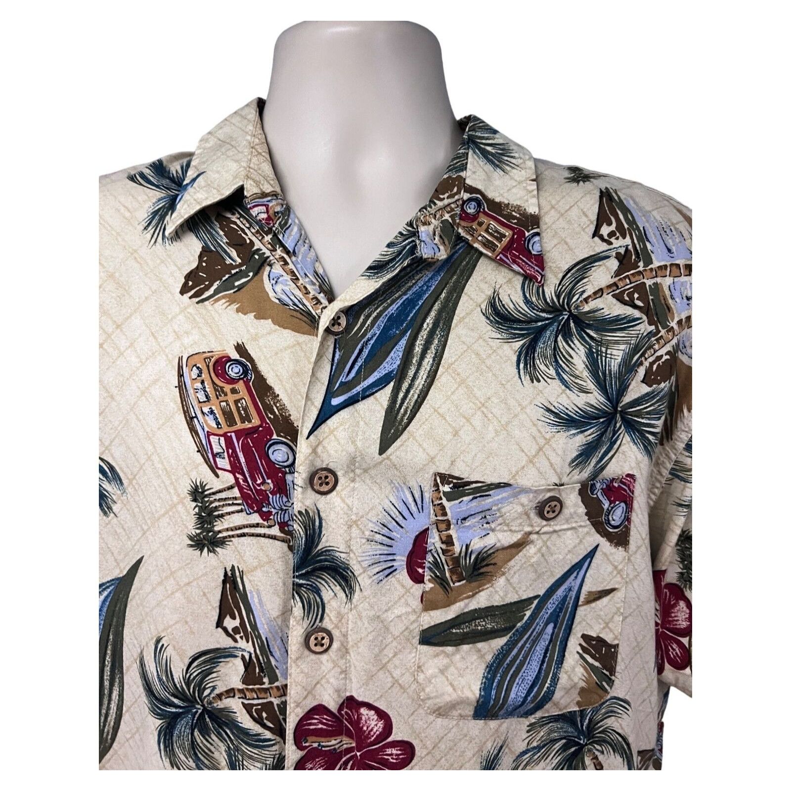 Vintage Mens Vintage Hawaiian Floral Button Up Shirt Large Pocket Size US L / EU 52-54 / 3 - 4 Thumbnail