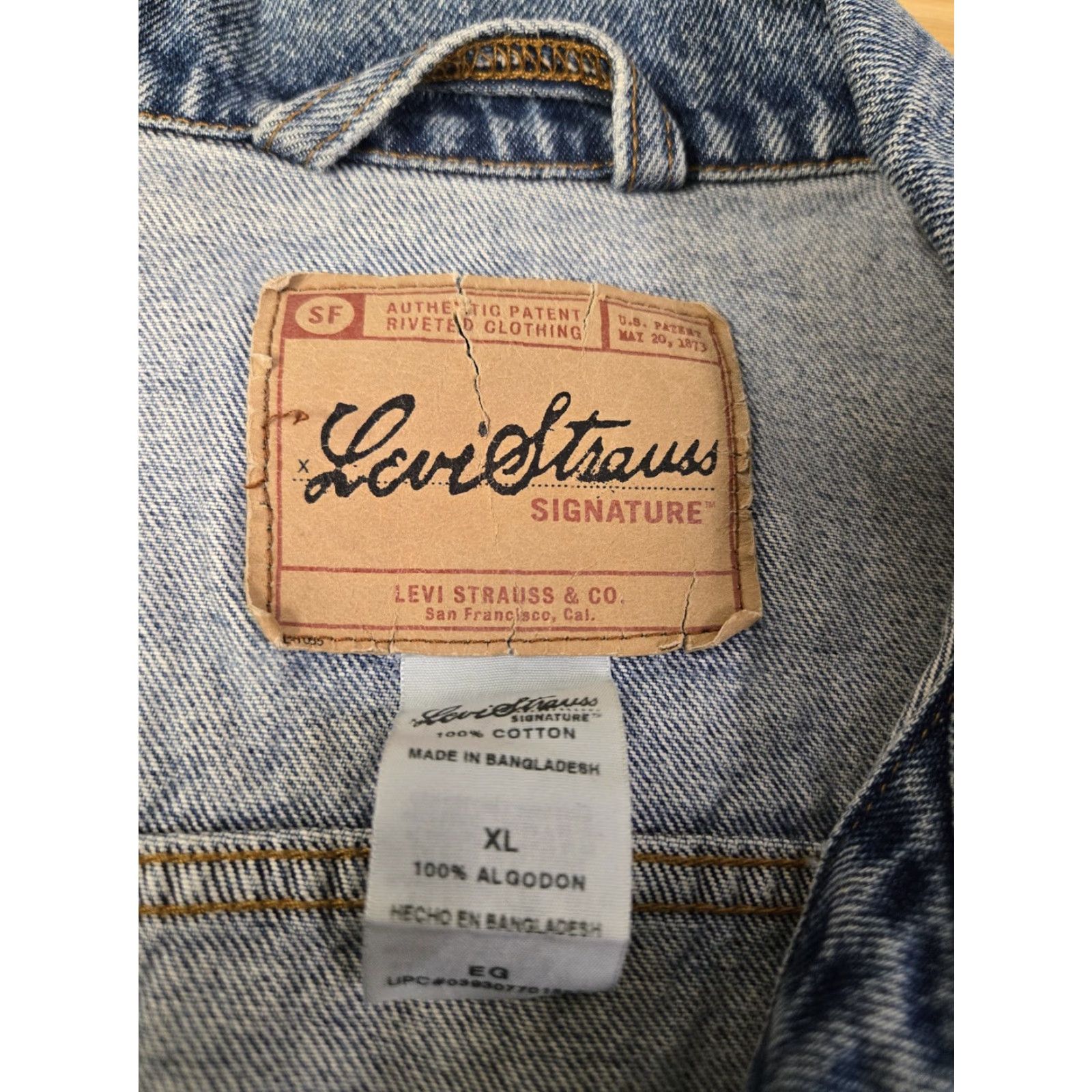 Vintage Levi Strauss Jacket Mens XL Blue Denim Trucker Coat Signature Classic Jean Size US 36 / EU 52 - 5 Thumbnail