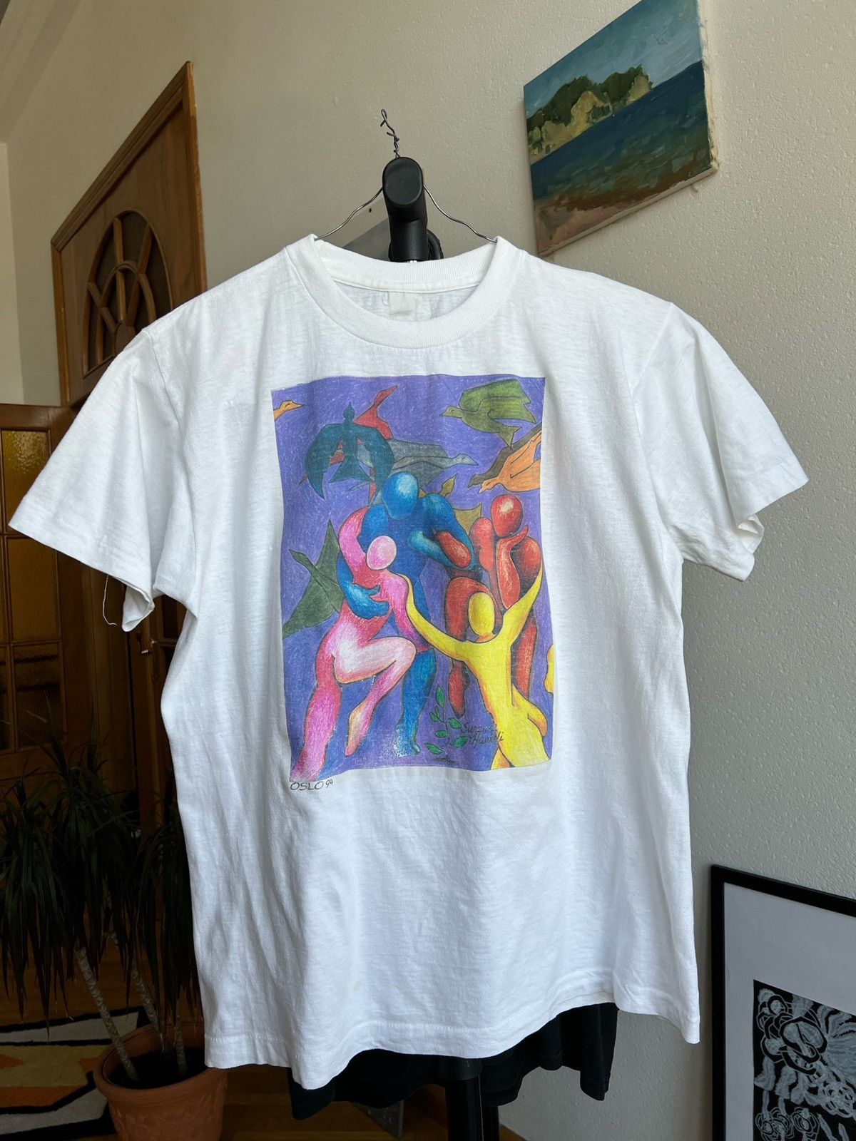 T-shirt Vintage Henri Matisse 'La Danse' Années 90 - Taille M - Coton - Occasion TB