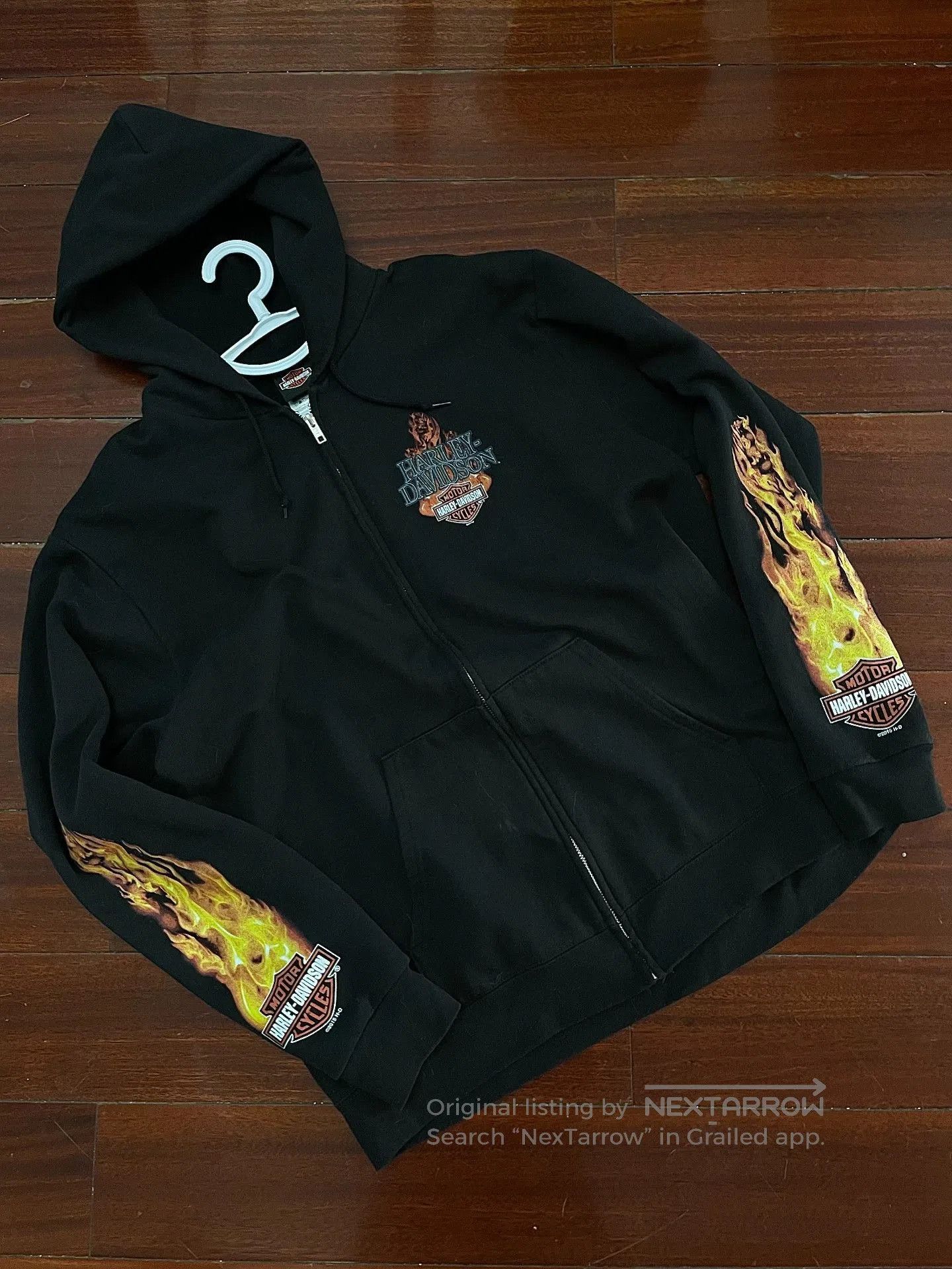 Vintage Vintage Harley Flame Zipup Hoodie. Size US XL / EU 56 / 4 - 1 Thumbnail