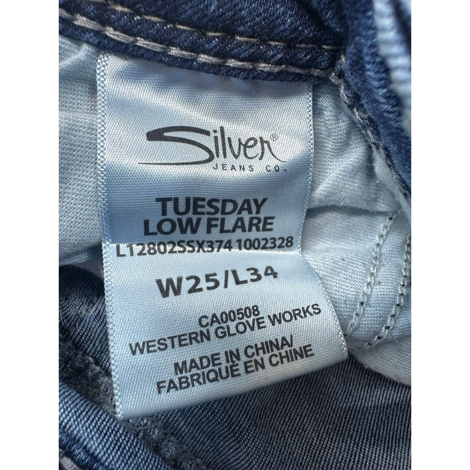 Silver Jeans Co. Silver Jeans Womens 25x29 Blue Denim Tuesday Slim Bootcut Size 25" / US 0 / IT 36 - 10 Thumbnail