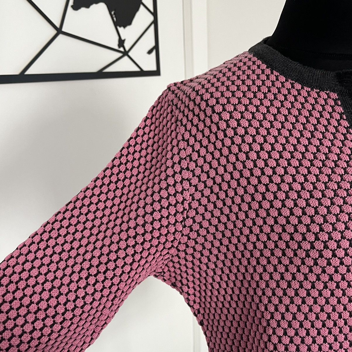 Vintage Pink and black knitted cardigan sweater handmade Size M / US 6-8 / IT 42-44 - 6 Thumbnail
