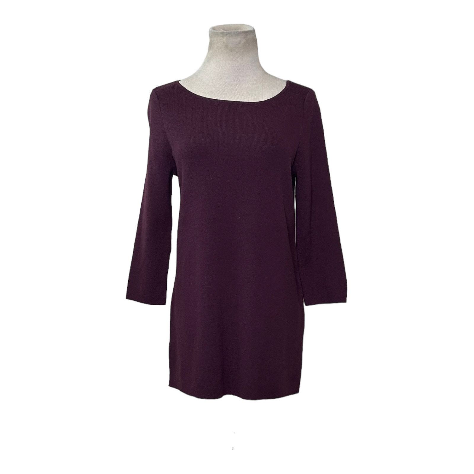 Chicos Chico's maroon 3/4 sleeves boat neck sweater size 0 - S Size S / US 4 / IT 40 - 1 Thumbnail