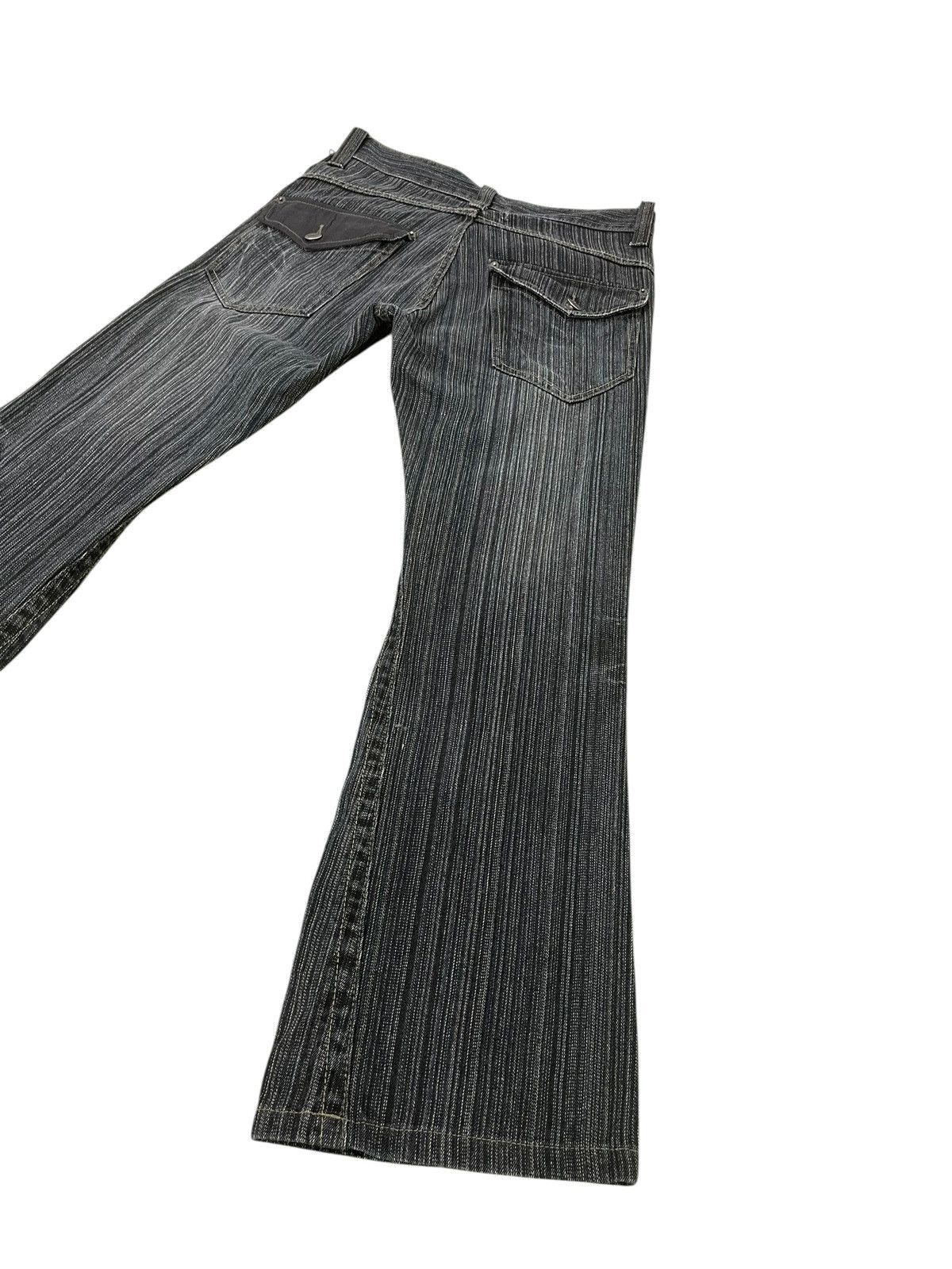 Japanese Brand Flare Jeans Ikka Pinstriped Denim Boot Cut 2🟦2 Size US 31 - 3 Thumbnail