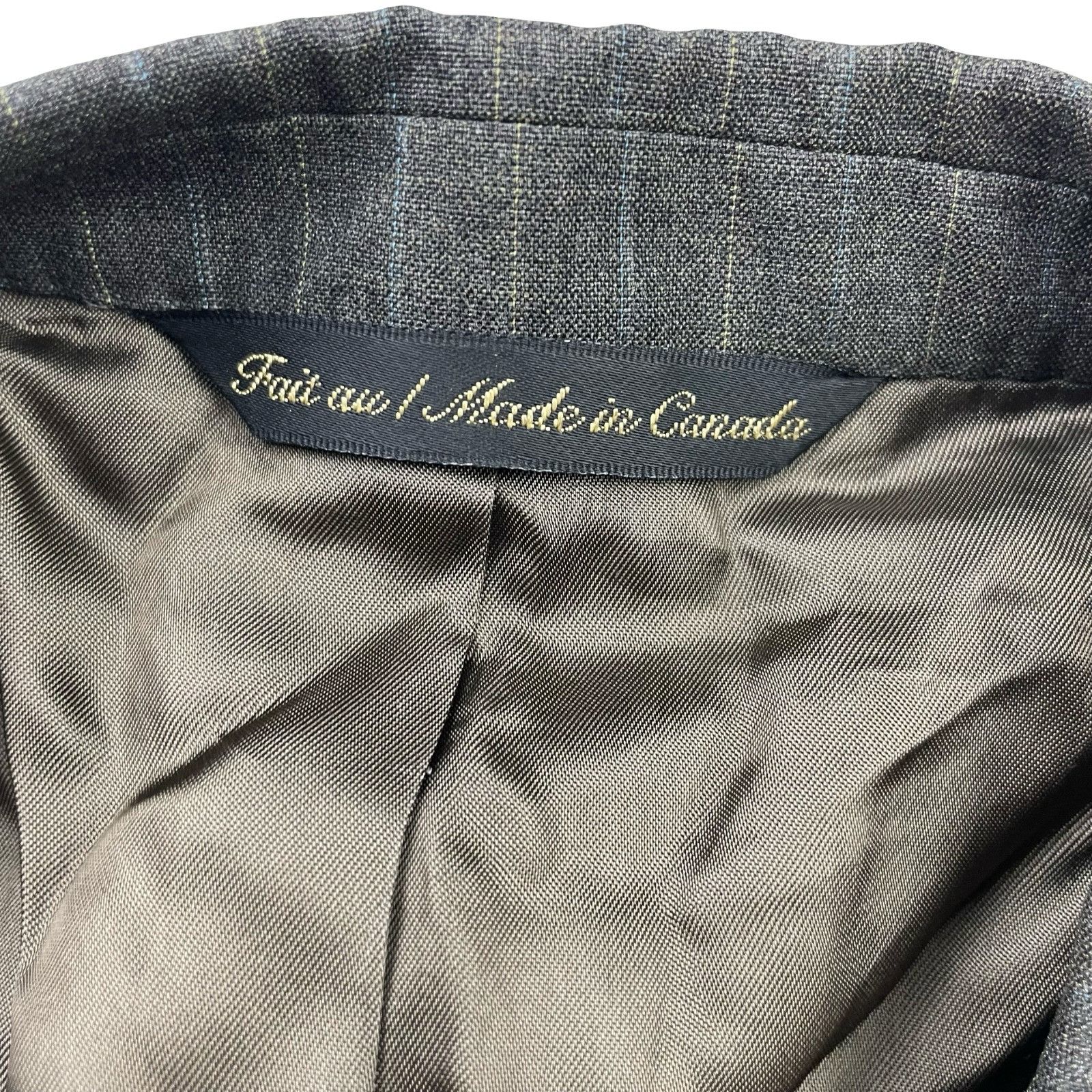 Jack Victor Jack Victor Men's Kelton 100% Wool 3-Button Suit Brown Strip Size 40L - 5 Thumbnail
