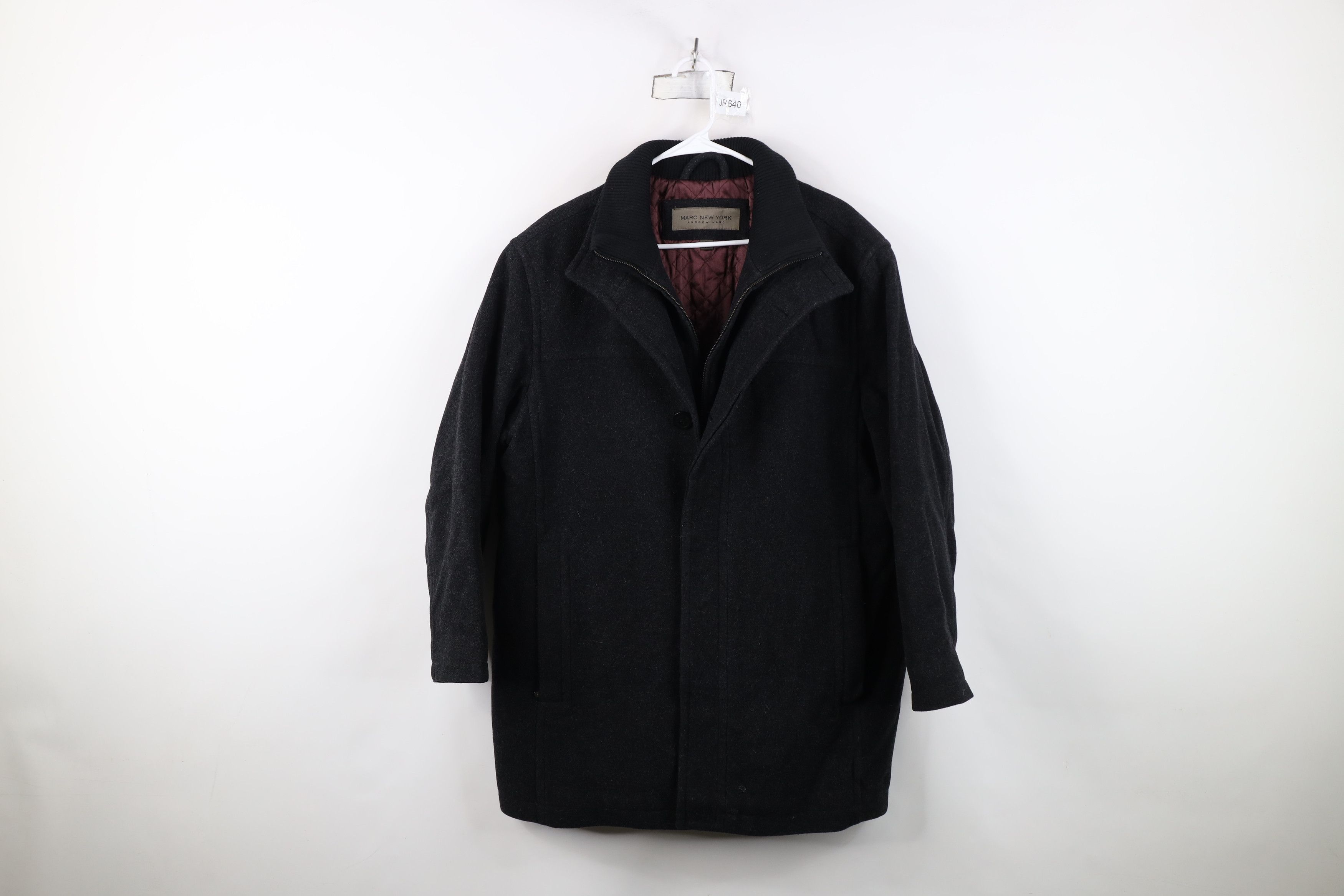 Vintage Marc New York Andrew Marc Blend Car Coat Jacket Charcoal Size US L / EU 52-54 / 3 - 1 Thumbnail