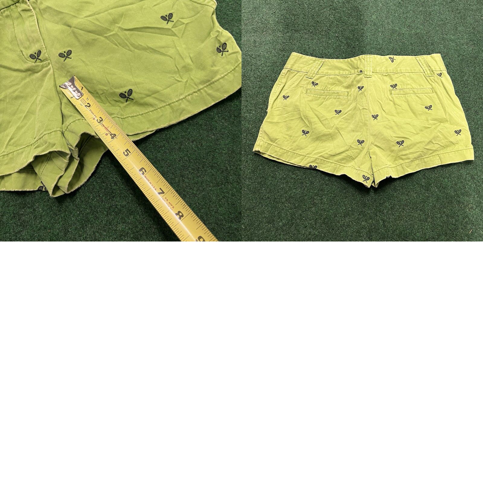 J.Crew J. Crew Chino Shorts Green Tennis Print Size 10 Summer Outdoors Walking Size 32" / US 10 / IT 46 - 8 Thumbnail