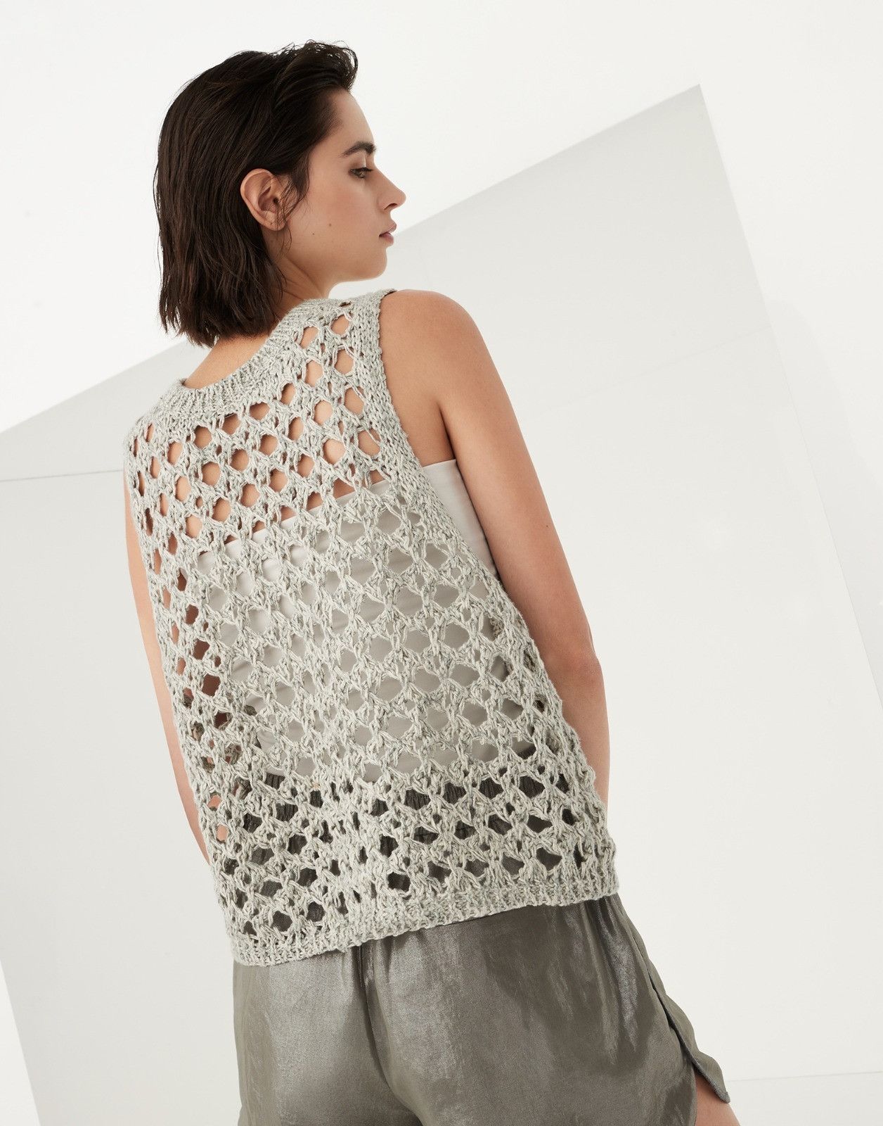 Brunello Cucinelli o1la1rc1a0625 Sweater in Light Grey Size L / US 10 / IT 46 - 2 Thumbnail