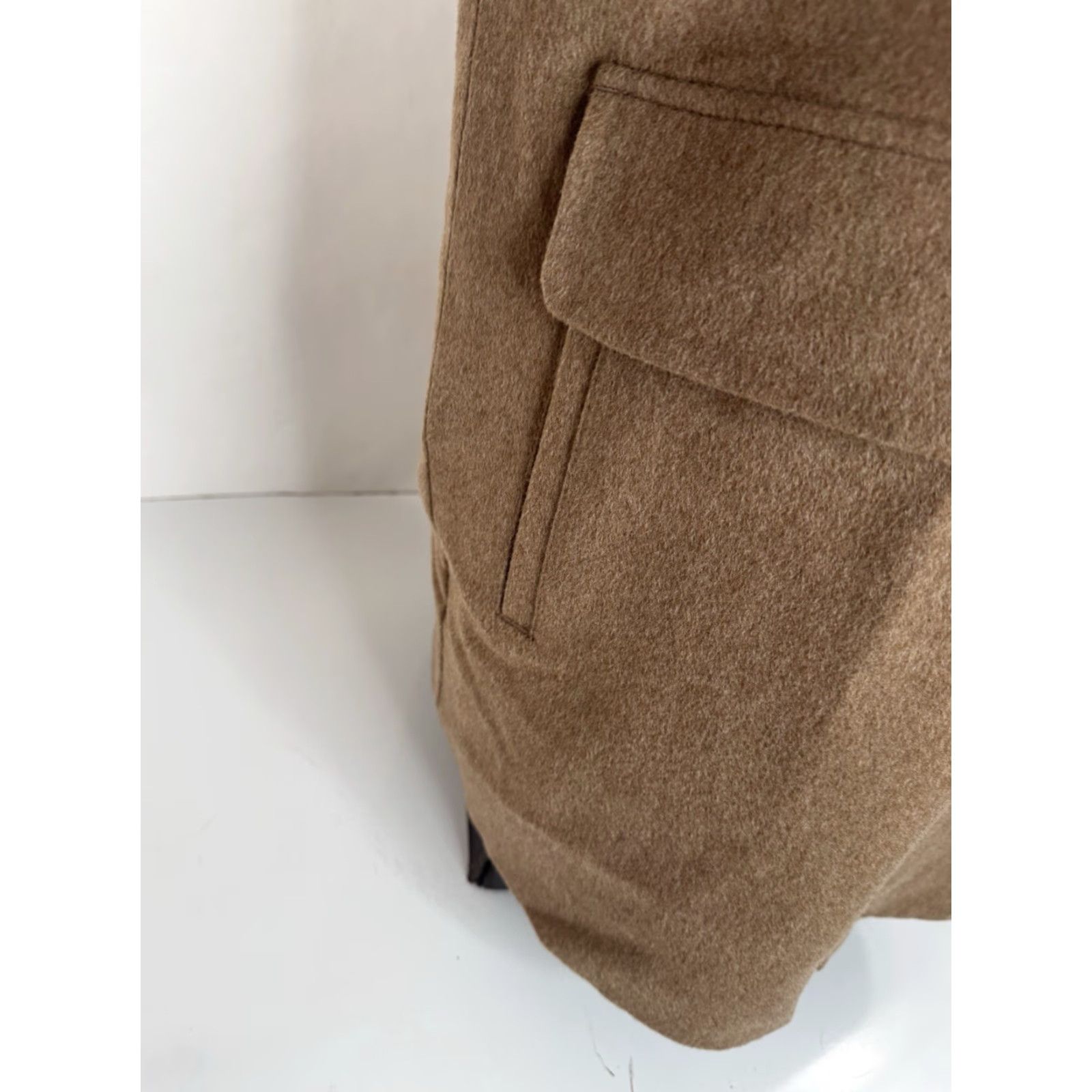Cremieux DANIEL CREMIEUX / LORO PIANA Wool Zip L Jacket - Brown, 34" Length, Men's Blazer / Overcoat Jacket EXCELLENT Size 42R - 3 Thumbnail