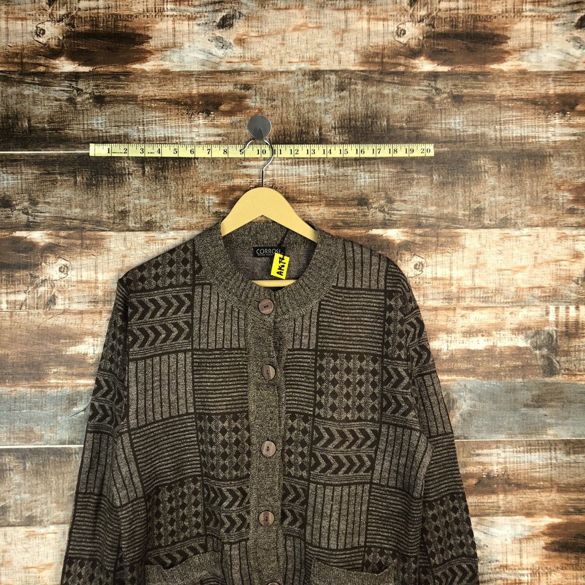 Homespun Knitwear × Japanese Brand Collosse Brown Patterned Cardigans Knitwear #A1877 Size M / US 6-8 / IT 42-44 - 2 Thumbnail