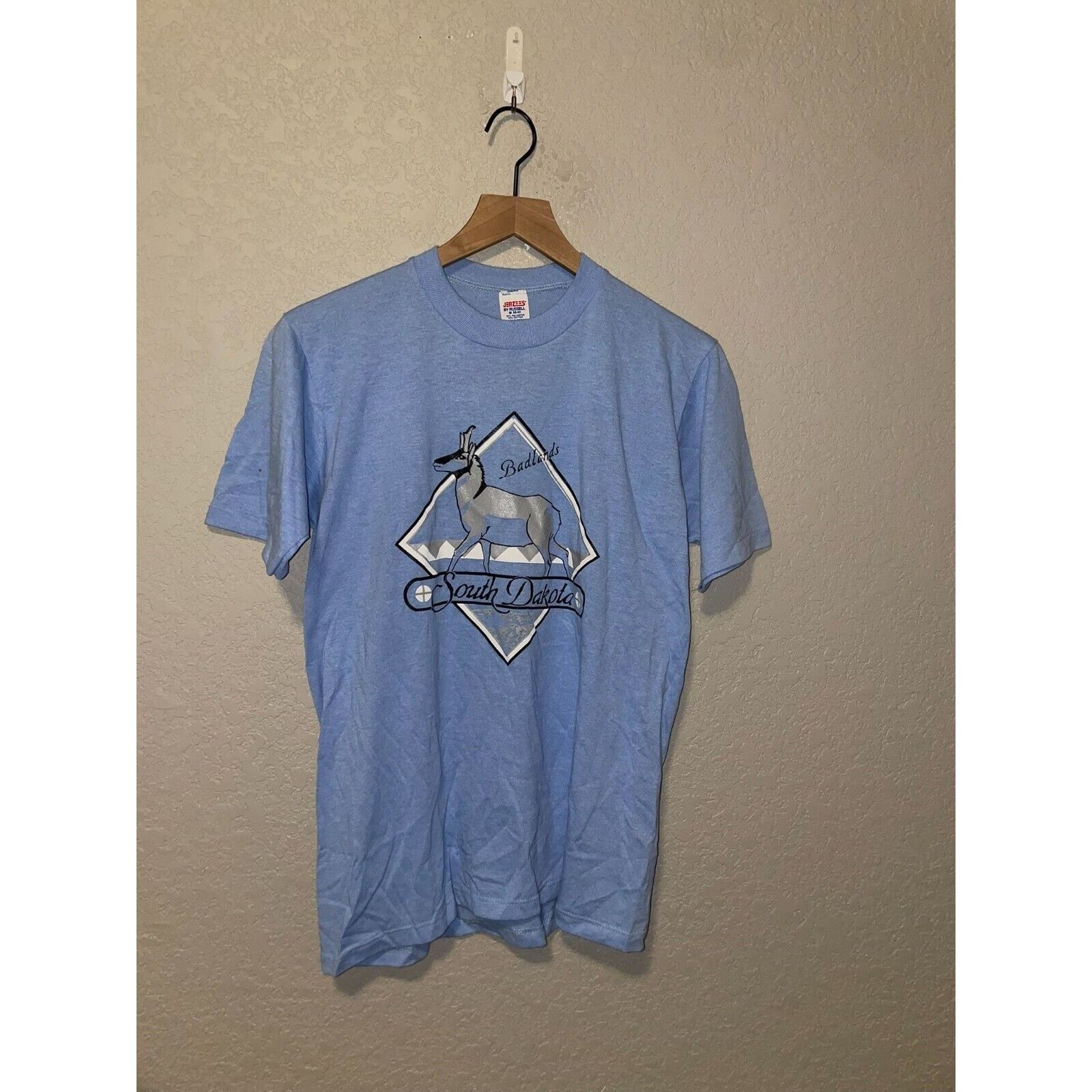 Russell Athletic Vintage Antelope Shirt Badlands SD 80s USA Made Blue Tee VTG Size US M / EU 48-50 / 2 - 1 Thumbnail