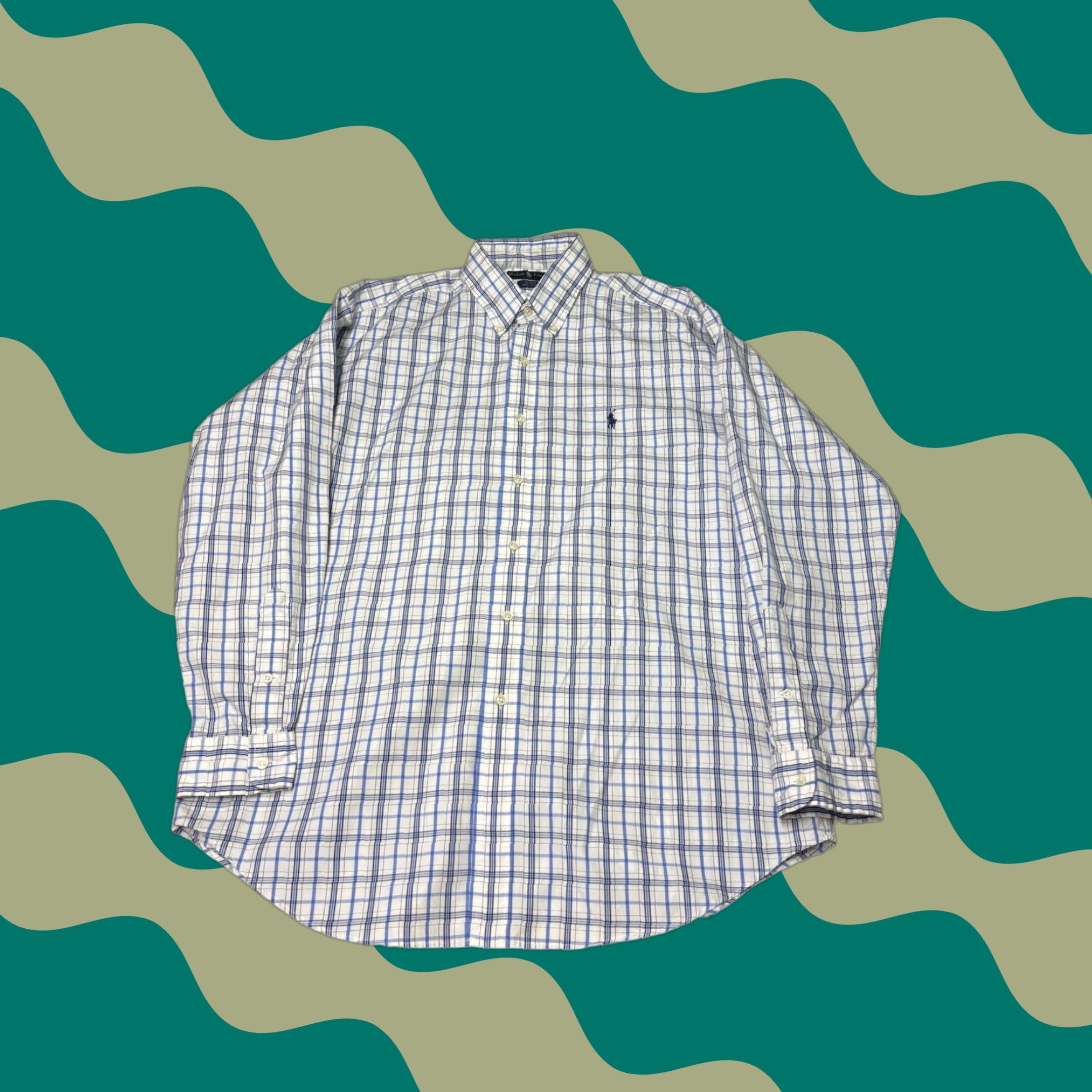 Polo Ralph Lauren Polo Ralph Lauren Blake Mens Large Blue White Plaid Cotton Button Down Shirt L Size US L / EU 52-54 / 3 - 1 Thumbnail