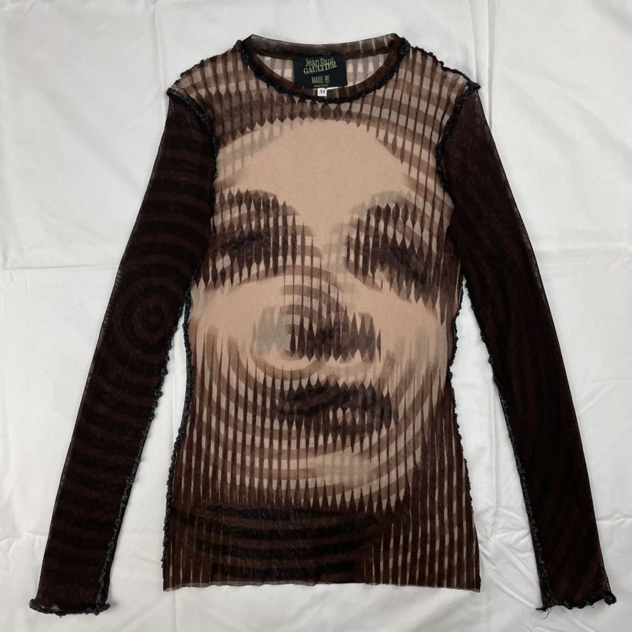 Jean Paul Gaultier AW2001 Jean Paul Gaultier Garbo/Dietrich Mesh Top Vintage Size US M / EU 48-50 / 2 - 1 Thumbnail
