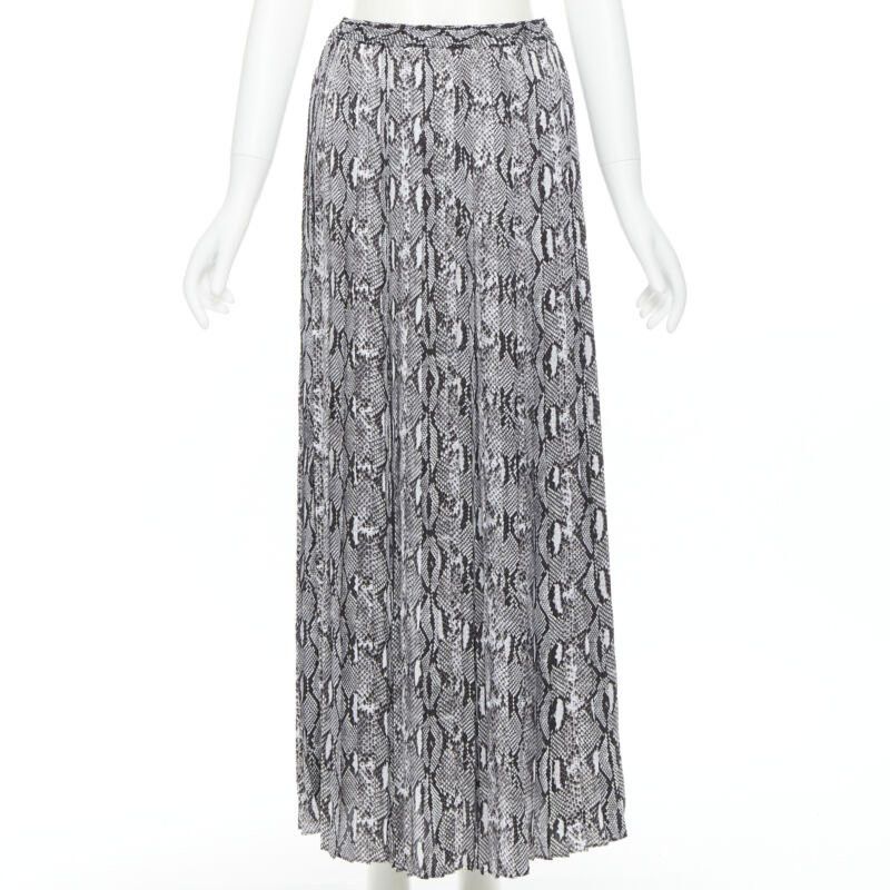 MICHAEL KORS black white python print pleated midi summer skirt XS