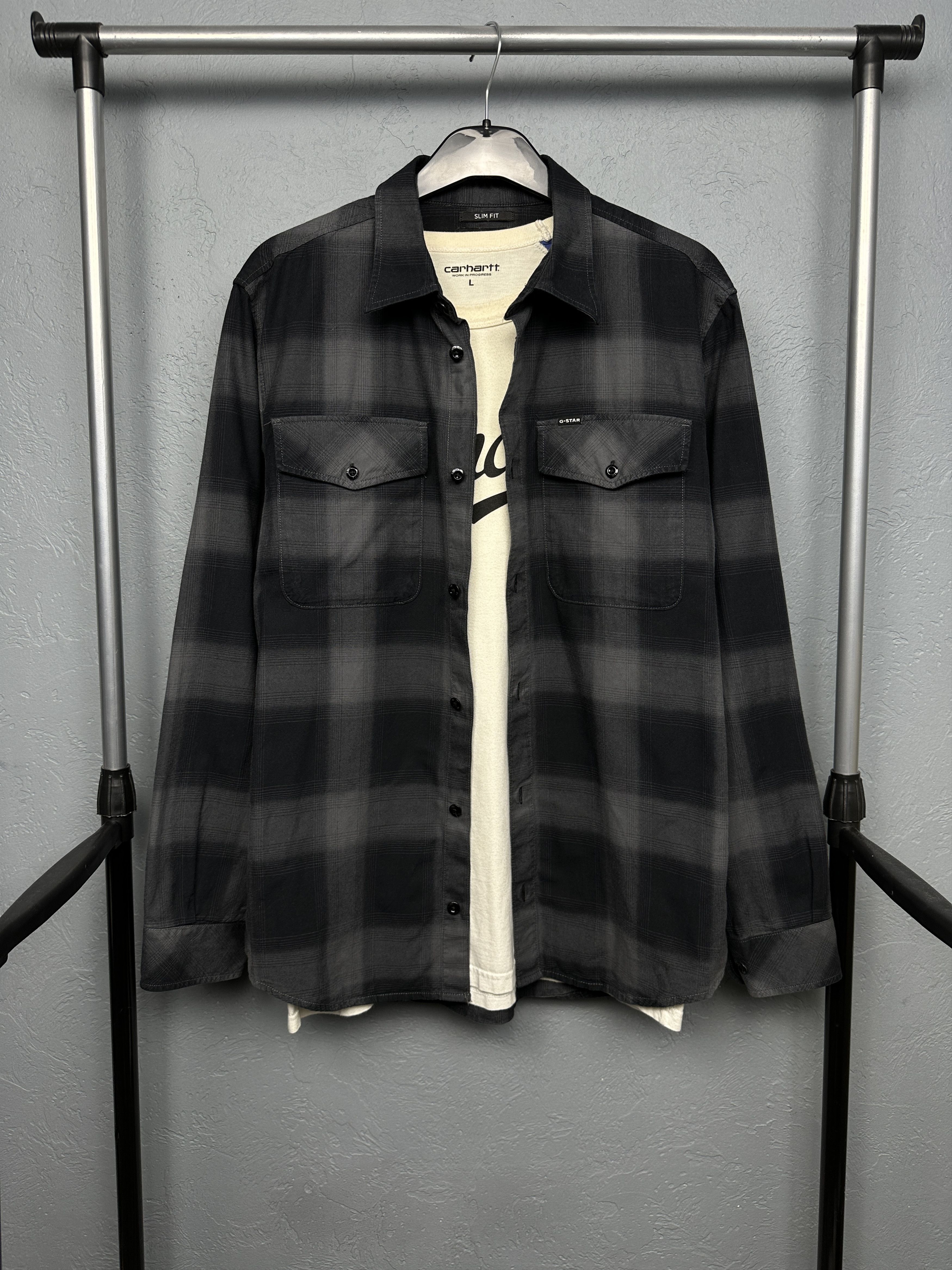 G-Star G Star Raw Marine Slim Mens Flannel Plaid Shirt Size US L / EU 52-54 / 3 - 1 Thumbnail