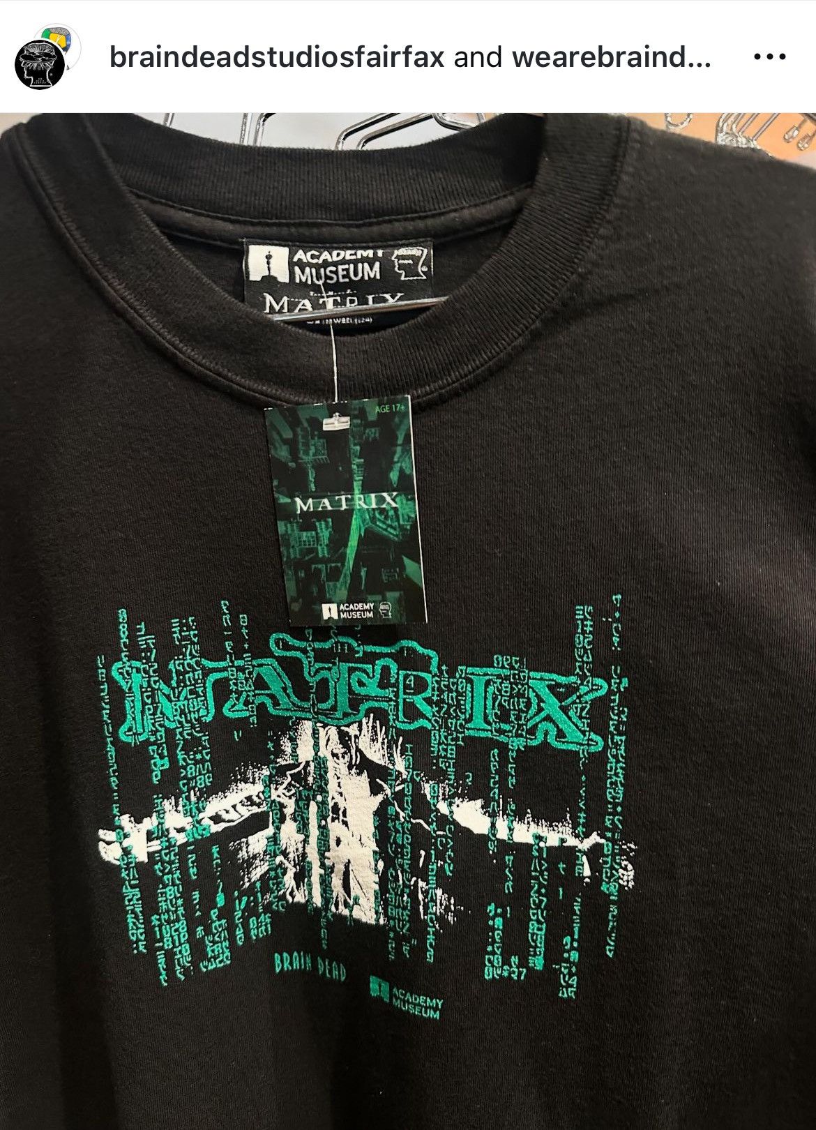 Brain Dead ACADEMY MUSEUM x THE MATRiX x BRAiN DEAD STUDiOS FAiRFAX TEE Size US L / EU 52-54 / 3 - 5 Thumbnail