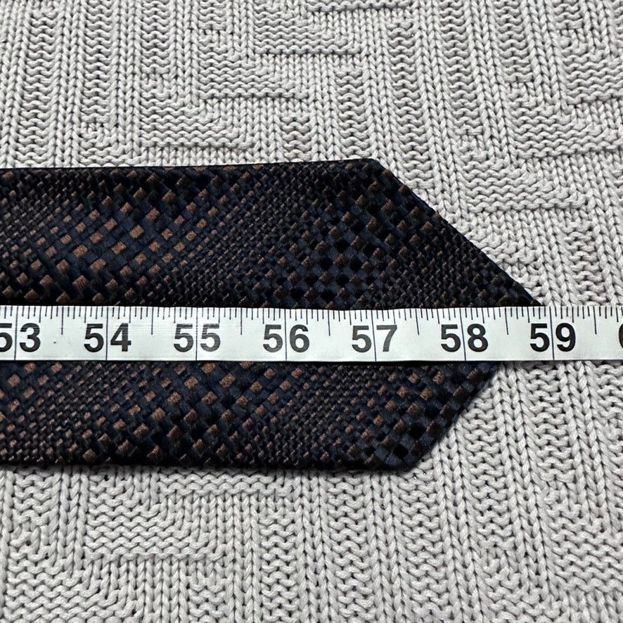 Salvatore Ferragamo Ferragamo navy and bronze woven abstract silk tie Size ONE SIZE - 4 Thumbnail