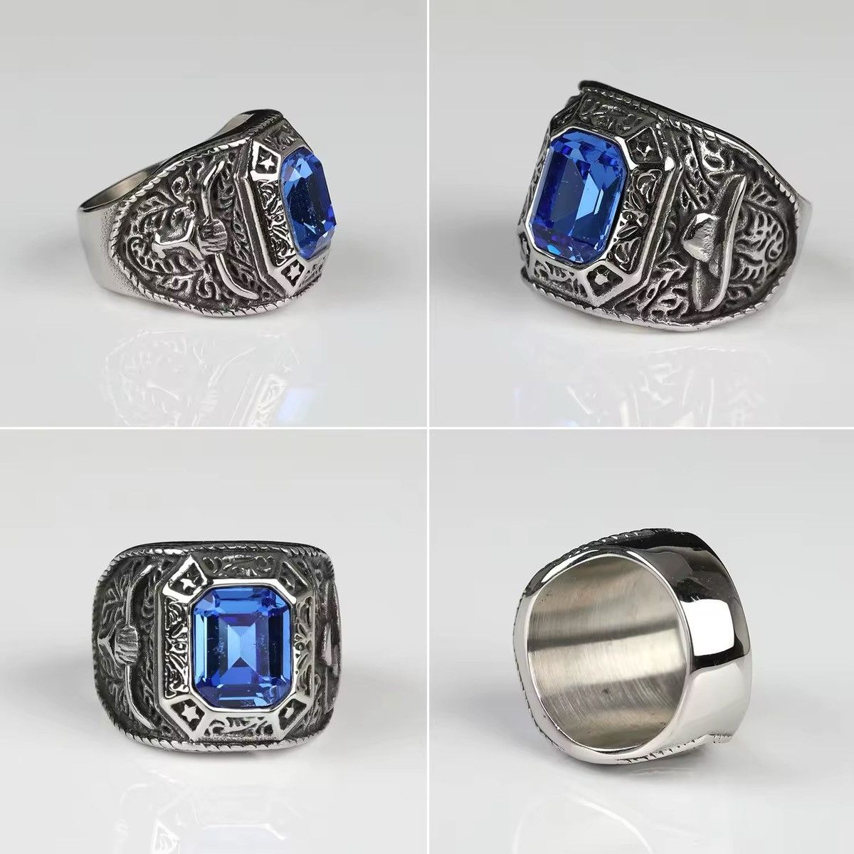 Jewelry × Vintage Stainless Cool West Cowboy Retro Style Big Ring Size ONE SIZE - 1 Thumbnail