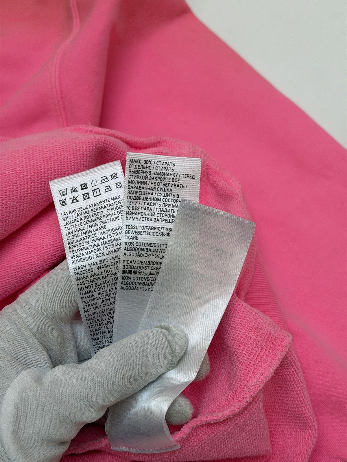 Balenciaga Balenciaga Paris Fluo Pink Worn Out Effect Zip Up Hoodie Size US XS / EU 42 / 0 - 11 Thumbnail
