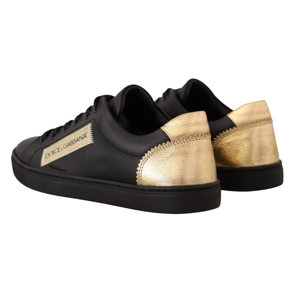 Dolce & Gabbana Dolce & Gabbana Chic Black and Gold Low-top Leather Sneakers Size US 6 / IT 36 - 5 Thumbnail
