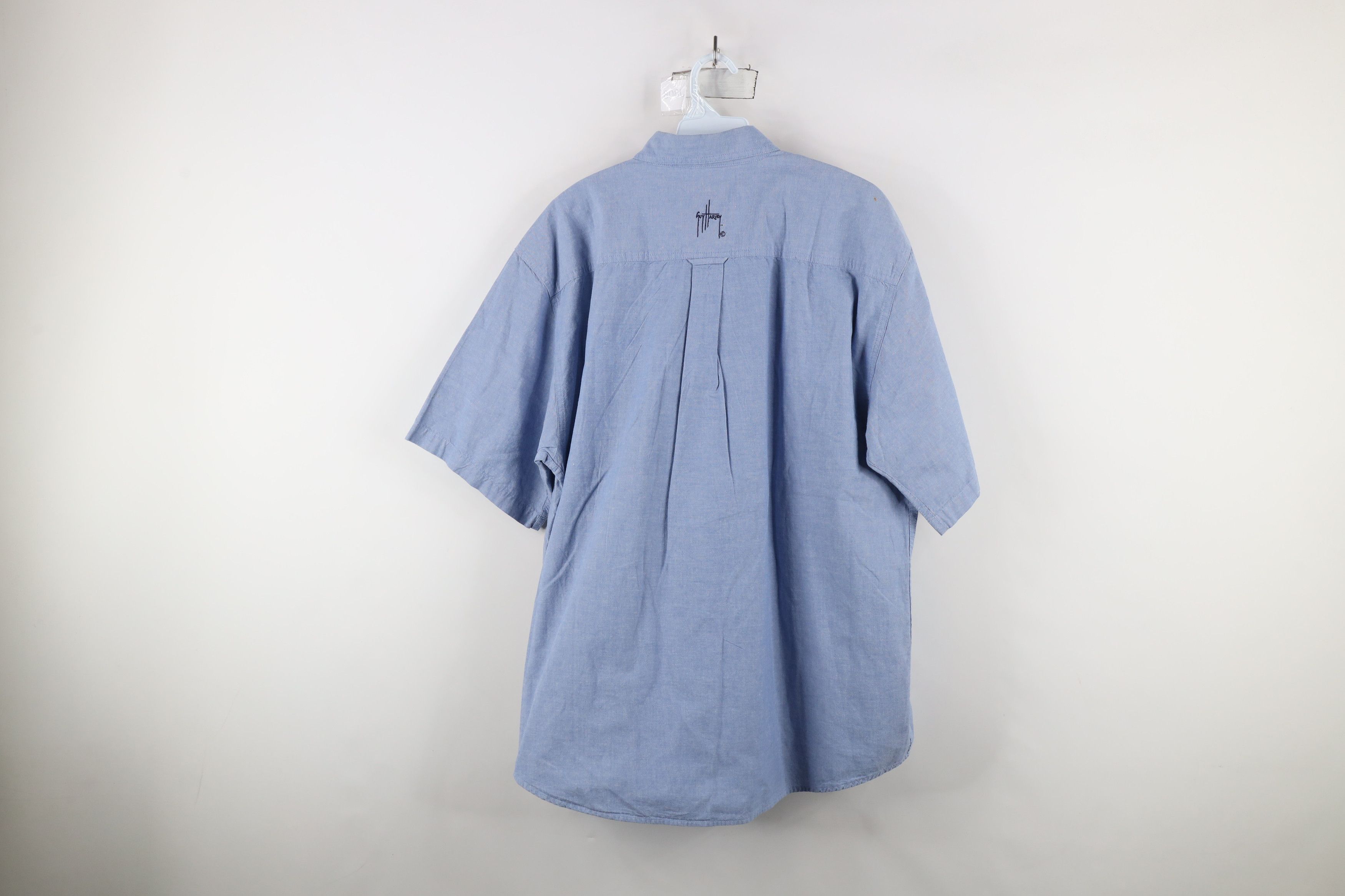Guy Harvey × Vintage Vintage 90s Guy Harvey Short Sleeve Button Down Shirt Blue Size US XL / EU 56 / 4 - 12 Thumbnail