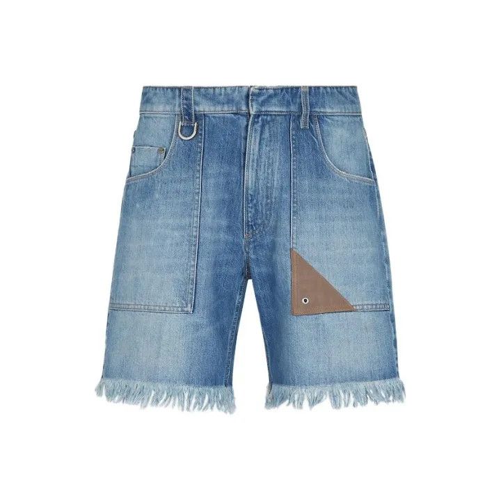 FENDI Blue Casual Fringed Pocket Shorts 0079