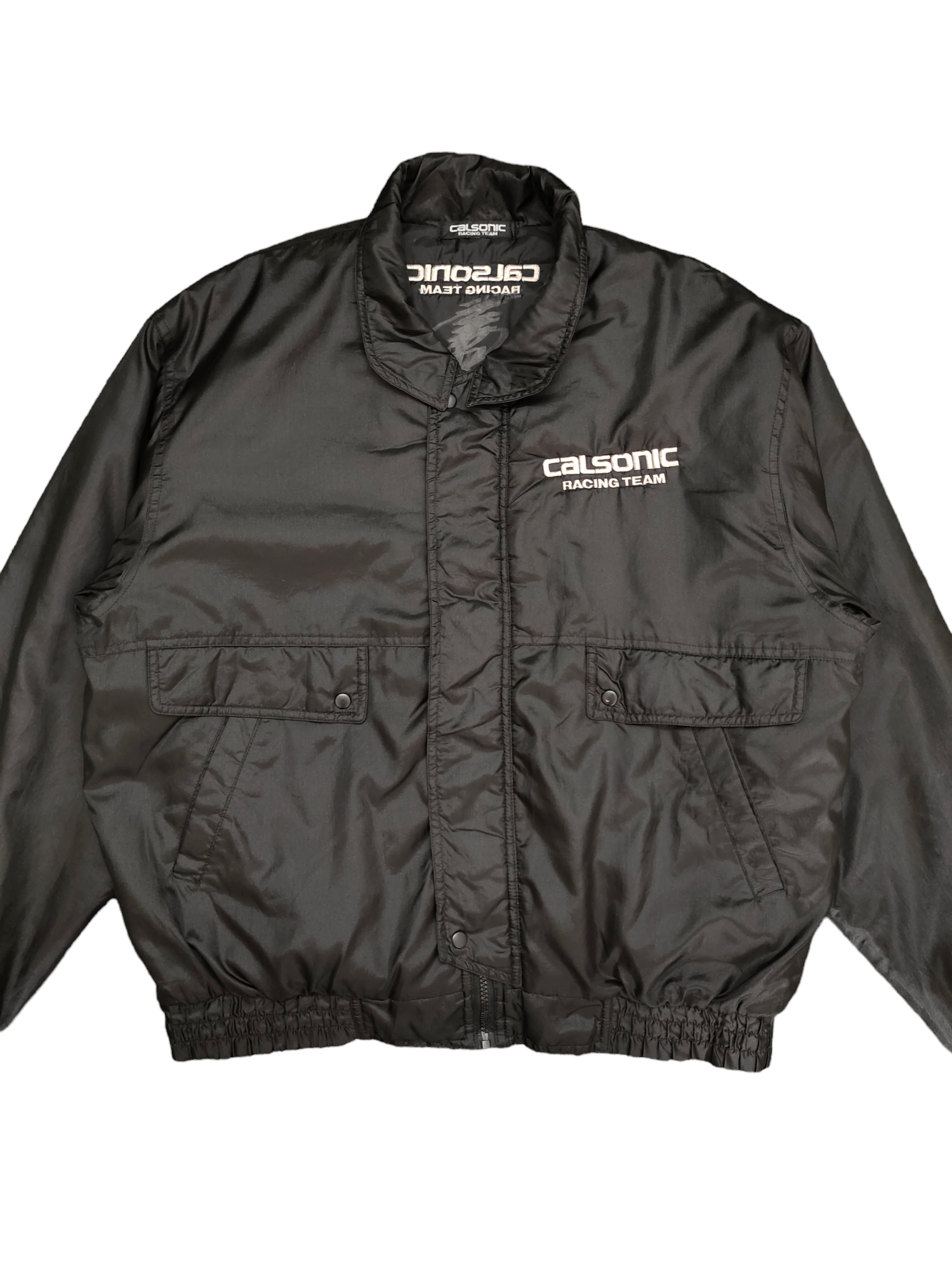Vintage Vintage Calsonic Racing Team Embroidered Bomber Jacket Size US XL / EU 56 / 4 - 1 Thumbnail