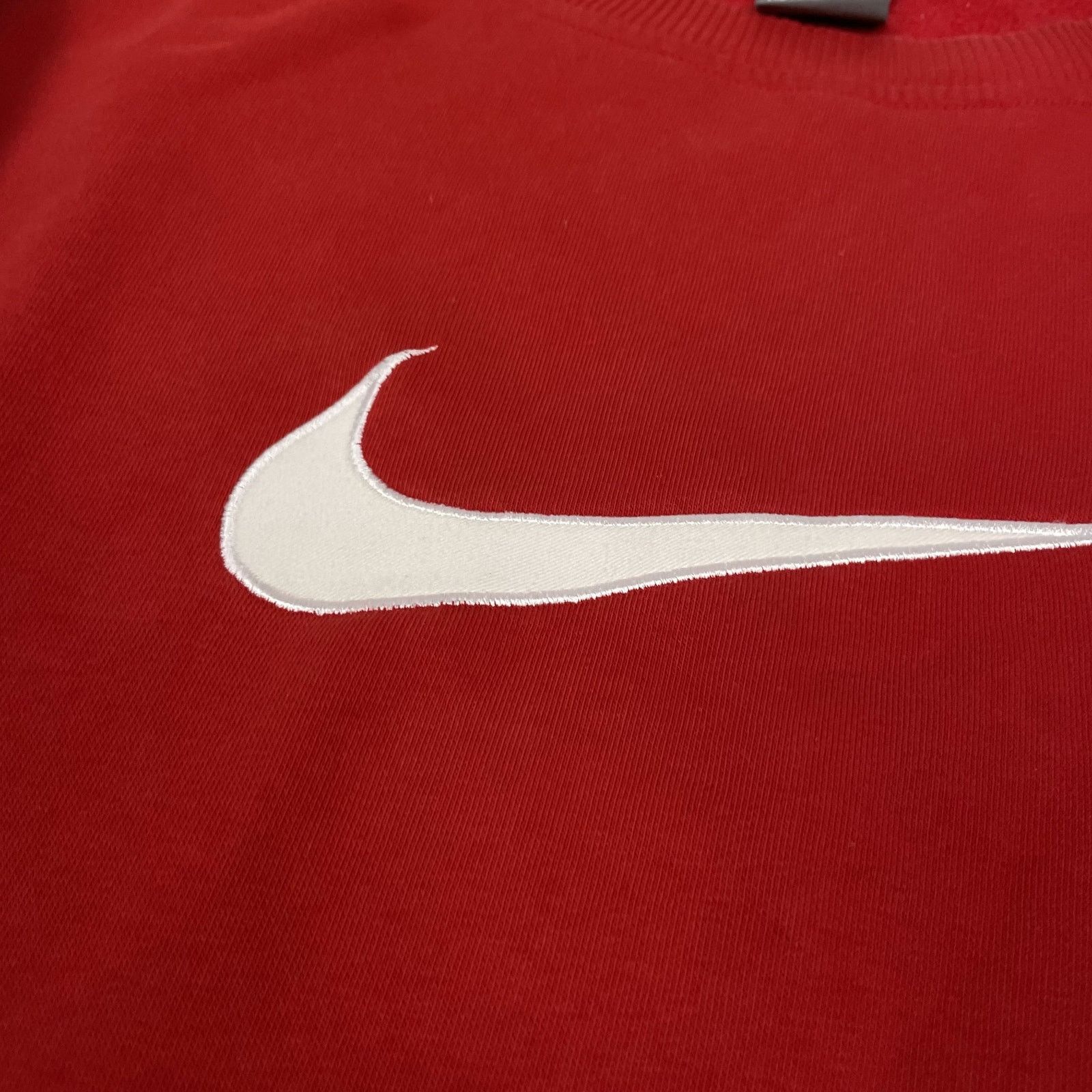 Nike × Vintage Nike Swoosh Men Red Pullover Fleece Sweatshirt Large Size US L / EU 52-54 / 3 - 3 Thumbnail