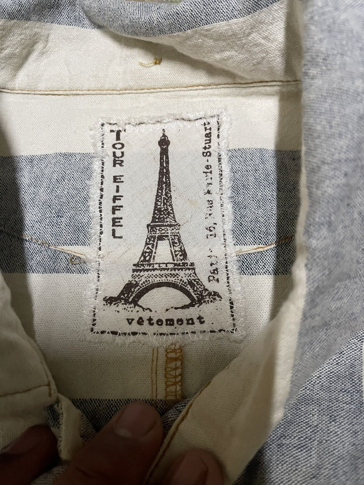 Japanese Brand Vetement Tour Eiffel Striped Workwear Jacket Parachute Size US M / EU 48-50 / 2 - 9 Thumbnail