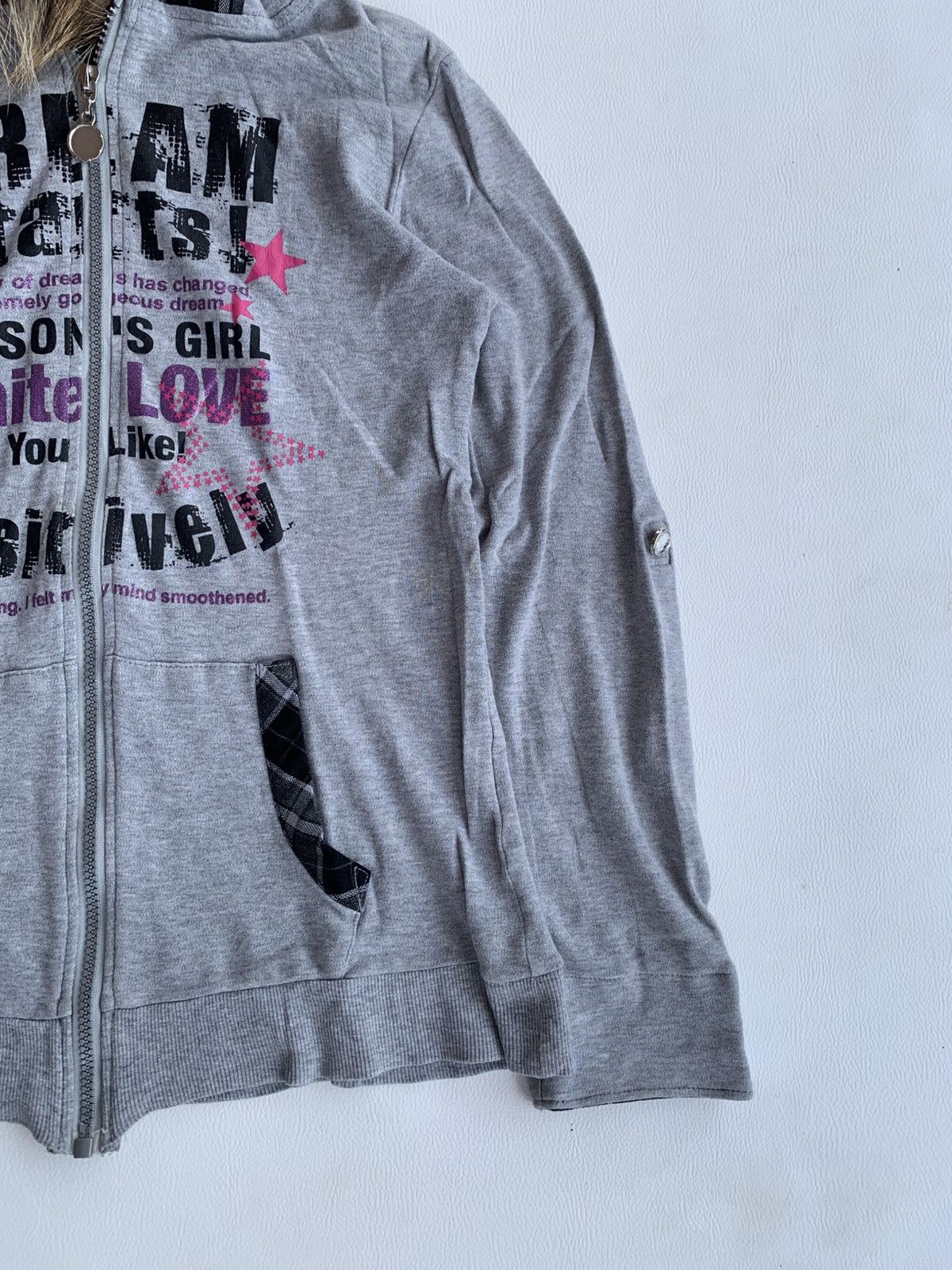 Other Crazy Persons Girl White Love Poem Zip Fur Hood Size S / US 4 / IT 40 - 5 Thumbnail
