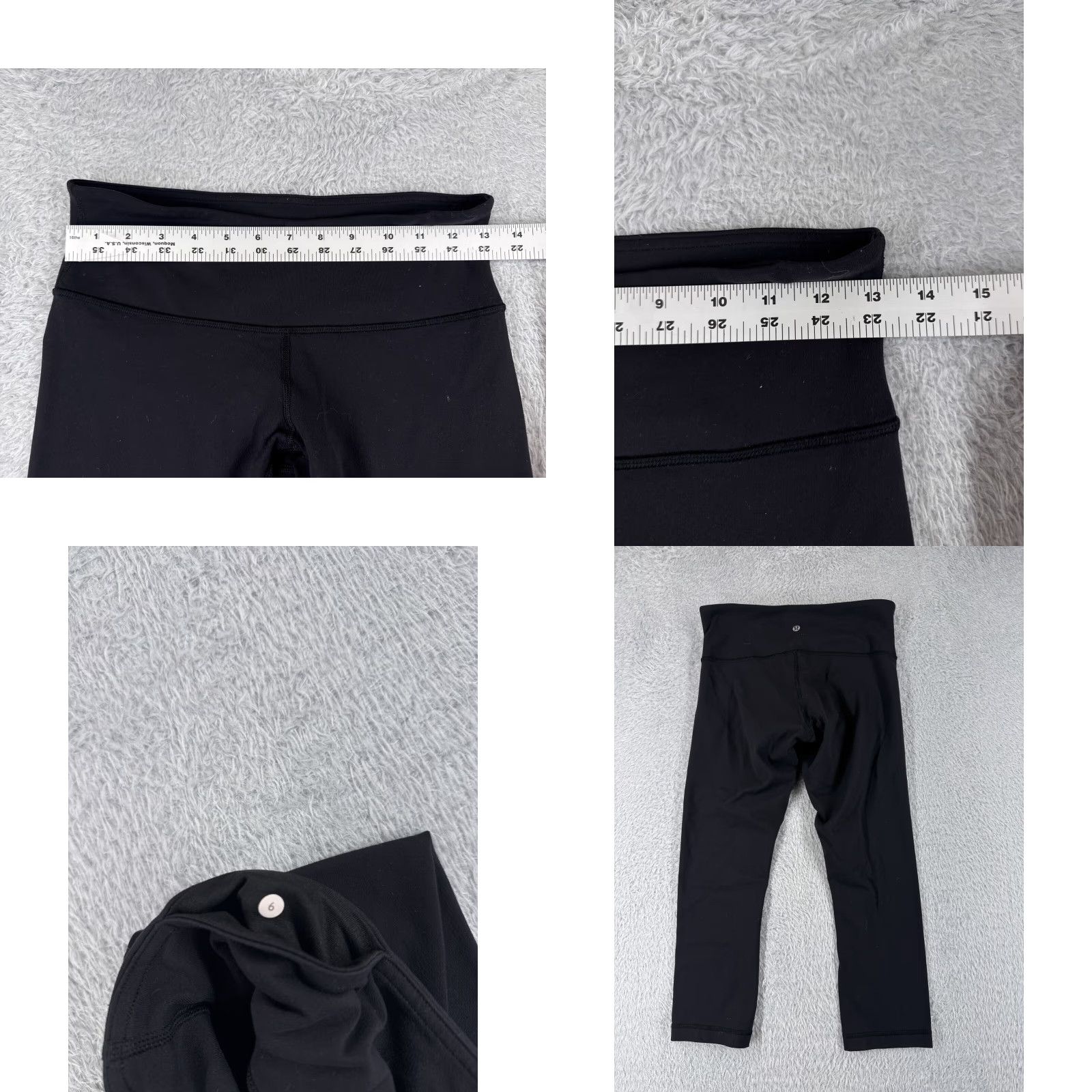 Lululemon Lululemon Wunder Under Crop Yoga Pants Womens 6 Black 21" Inseam High Rise Athletic Stretch Cropped"} Size 28" / US 6 / IT 42 - 8 Thumbnail