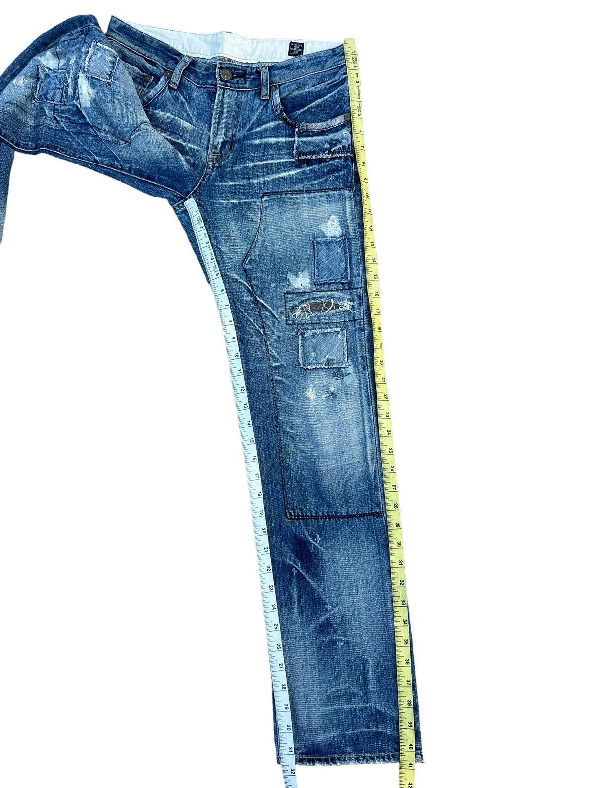 Vintage Bartack Japan Distressed Patchwork Boro Denim Jeans Size US 31 - 5 Thumbnail
