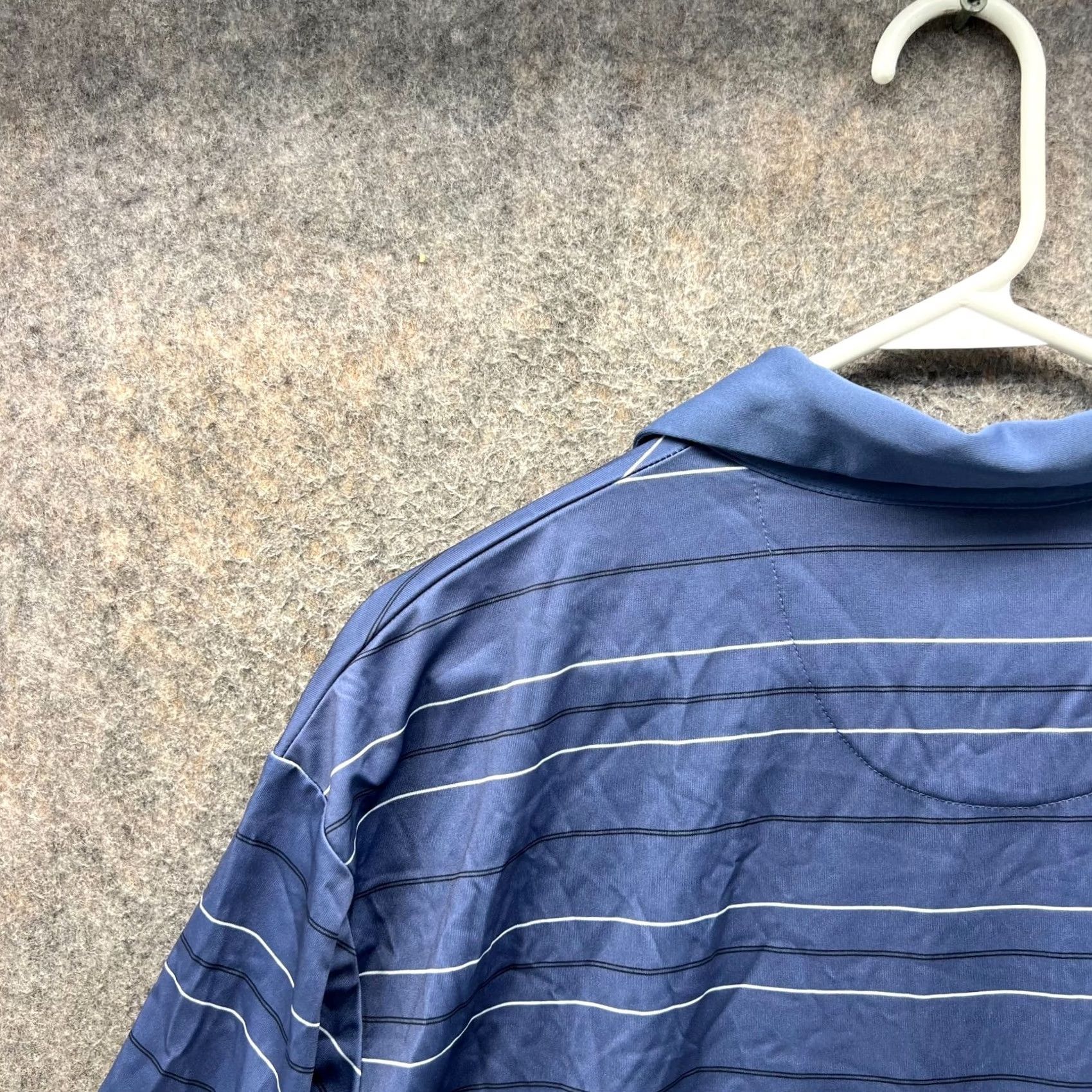 Callaway VINTAGE Callaway Polo Shirt Mens L Blue Striped Opti Dri Preppy Knit Stretch Logo Polo Shirt Size US L / EU 52-54 / 3 - 4 Thumbnail