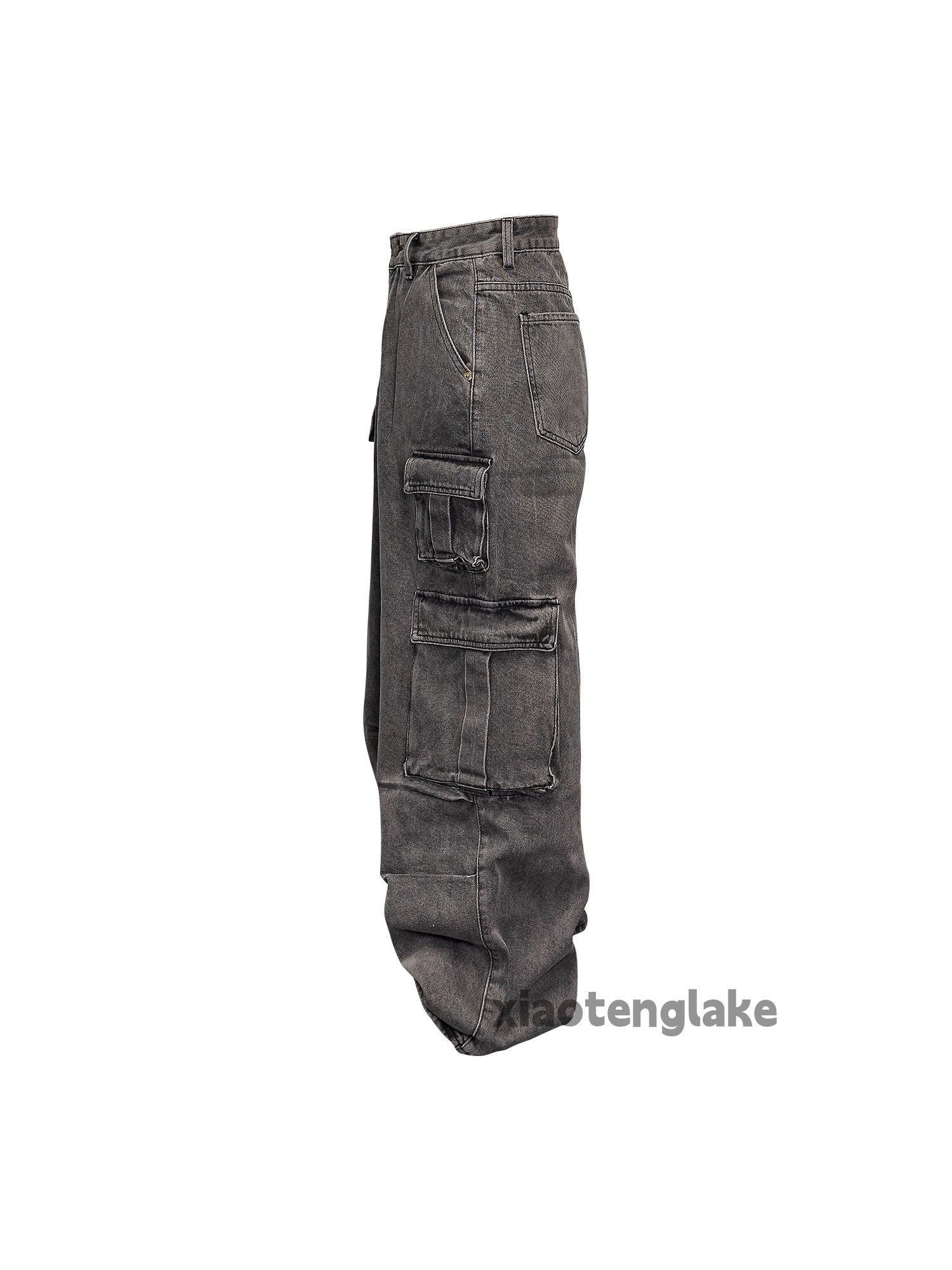 Jean Unisex outdoor utility loose baggy skate cargo jeans Size US 32 / EU 48 - 4 Thumbnail