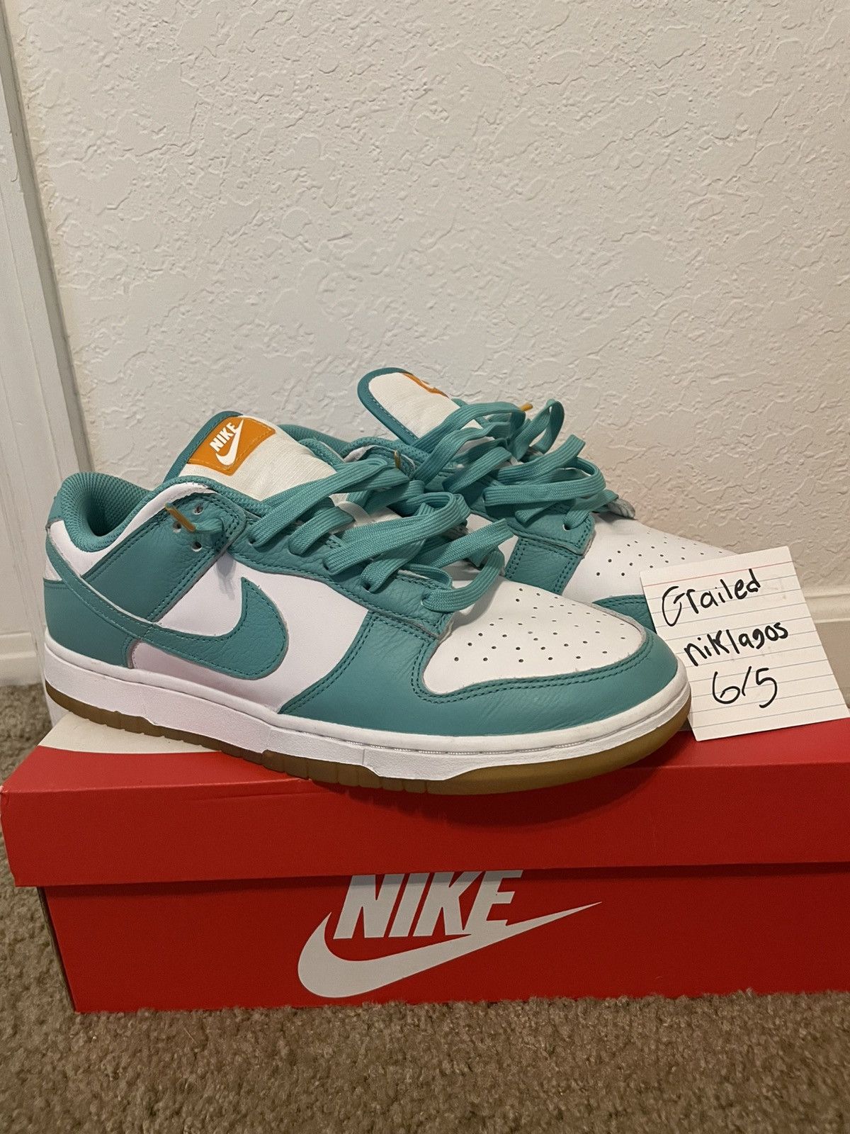 Nike Nike Dunk Low White/Washed Teal Size US 10.5 / EU 43-44 - 1 Thumbnail
