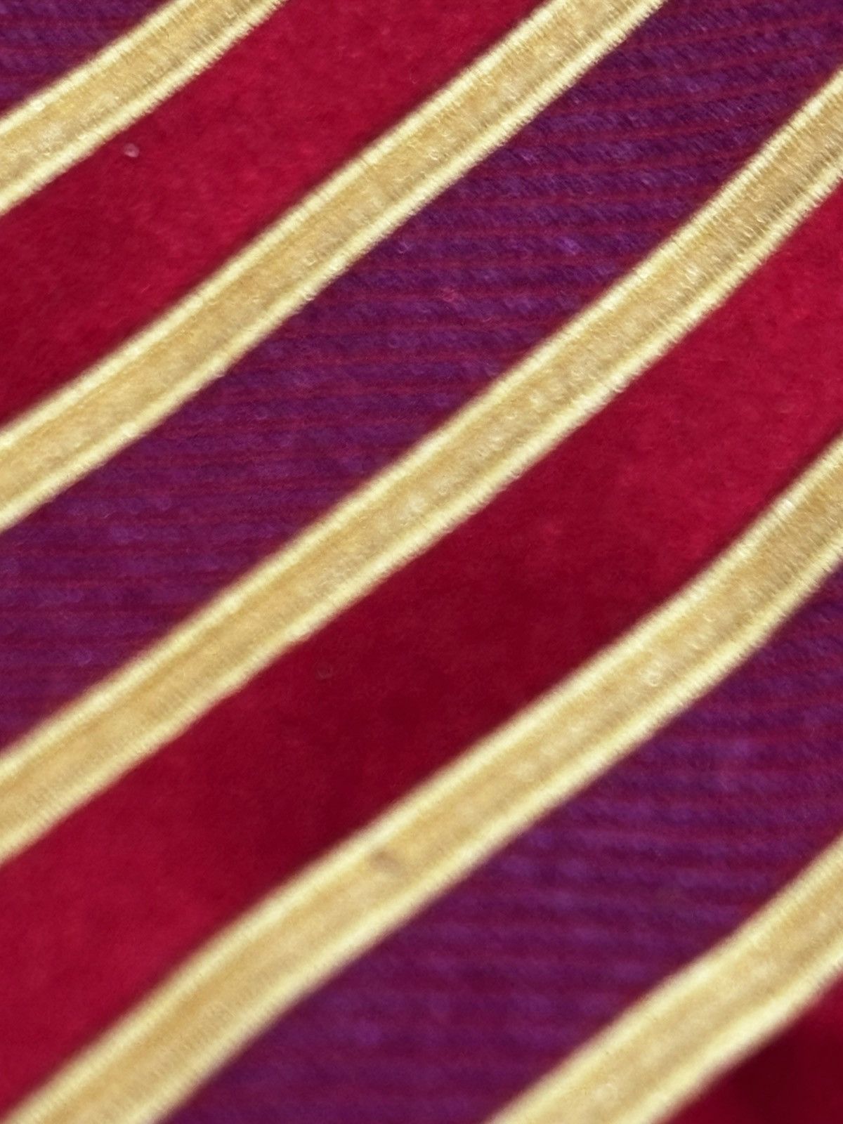 Charvet Charvet Paris Burgundy Gold Stripe Silk Tie Size ONE SIZE - 7 Thumbnail