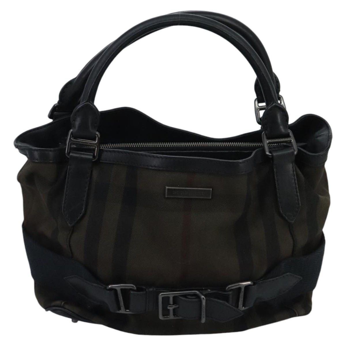 Burberry Nova Check Brown Canvas Handbag (Pre-Owned) Size ONE SIZE - 1 Thumbnail