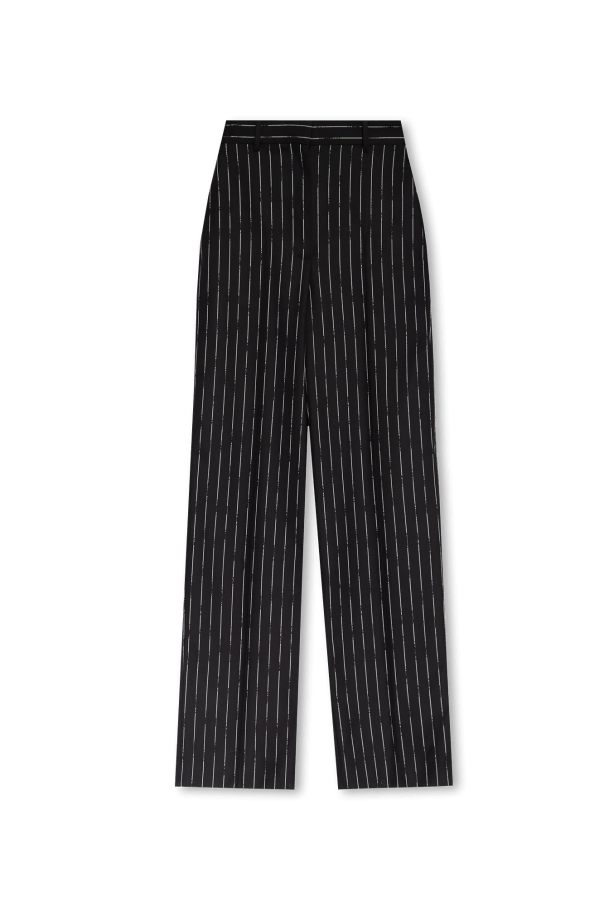 Alexander McQueen o1s22i1n1024 Broken Pinstripe Trouser in Black Size 26" / US 2 / IT 38 - 1 Thumbnail