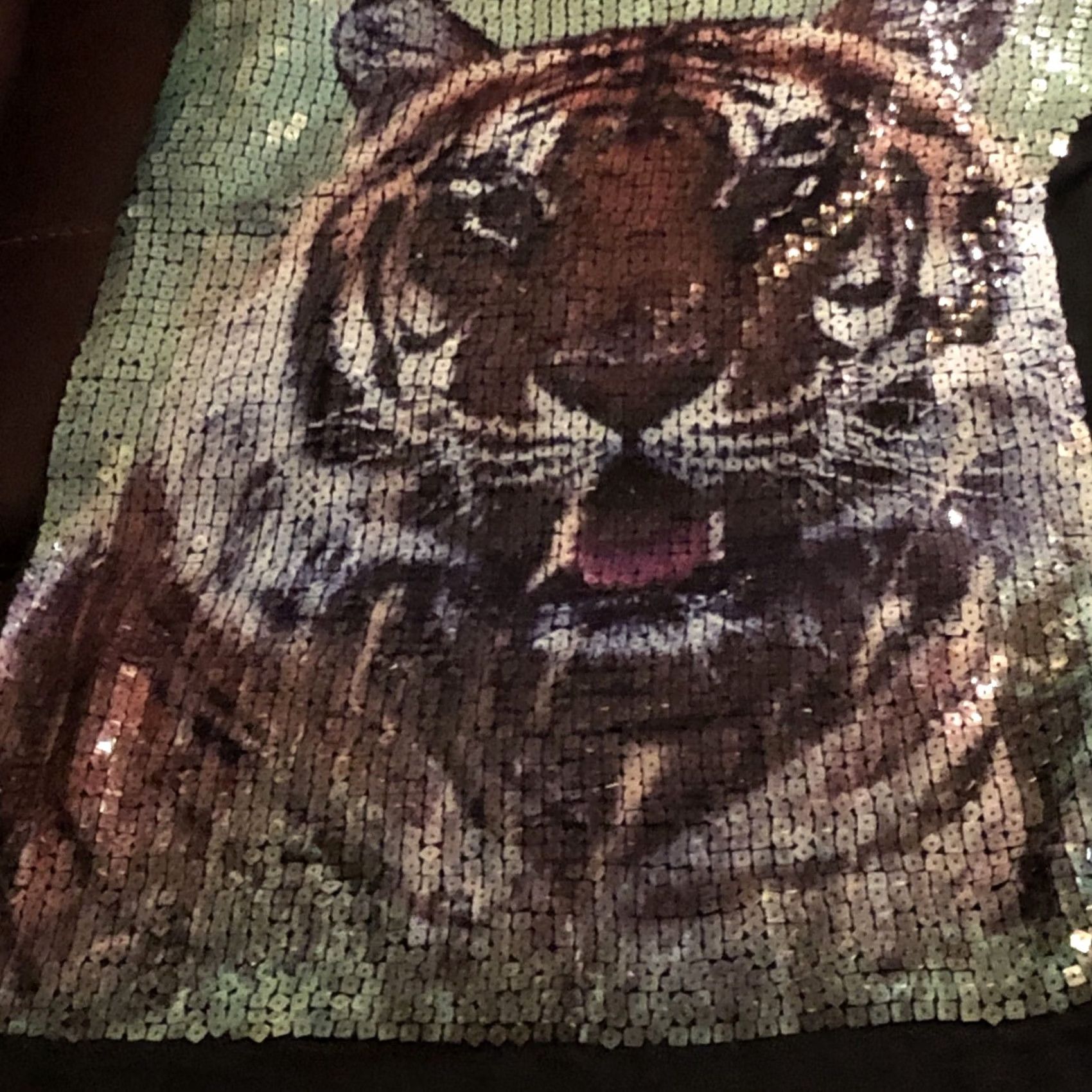 Vintage Lapis Women Black Tiger Sequined Sleeveless Top Size L Blouse Regular Knit Angora Blend Sequin Casual Womens Size L / US 10 / IT 46 - 5 Thumbnail