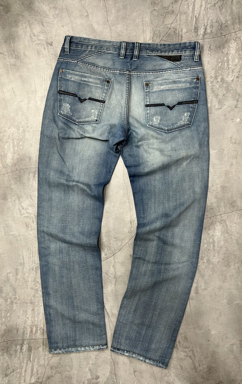Diesel × Diesel Black Gold × Japanese Brand Vintage Diesel Industry Faded Denim Jeans Pants rare Size US 34 / EU 50 - 1 Thumbnail