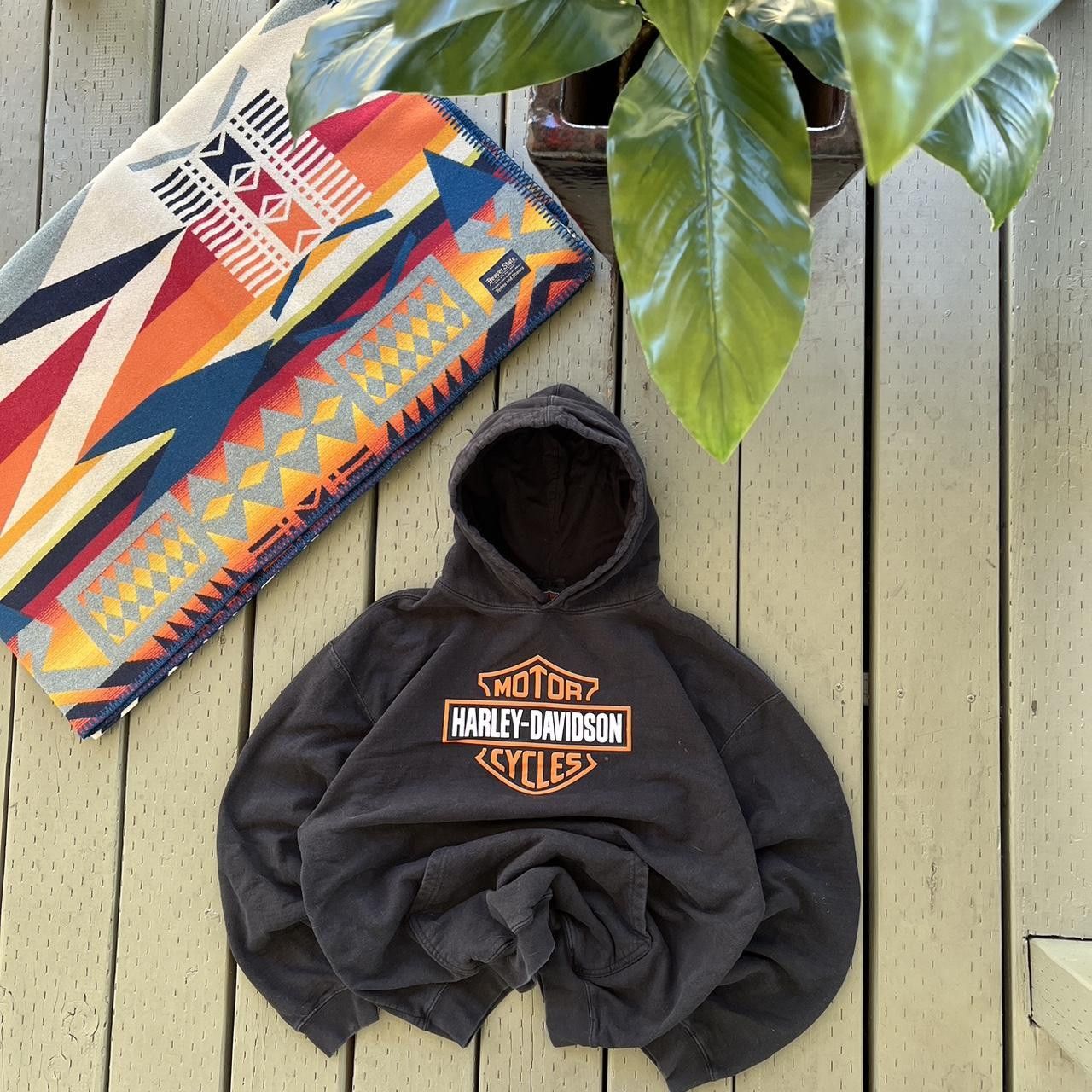Harley Davidson Vintage Harley Davidson Black Boxy Hoodie Y2K size M Size US M / EU 48-50 / 2 - 2 Thumbnail