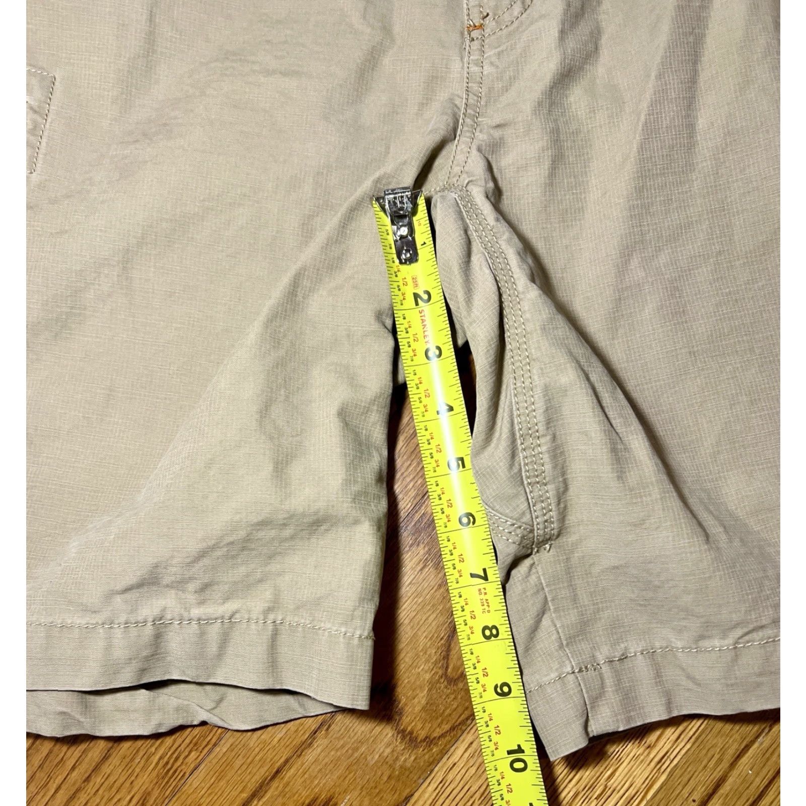 Vintage L.L.Bean Cargo Shorts Men 40W Size 40 Inseam 10 Casual Beige Canvas Cotton Dark Tan Shorts Mens Size US 40 / EU 56 - 6 Thumbnail